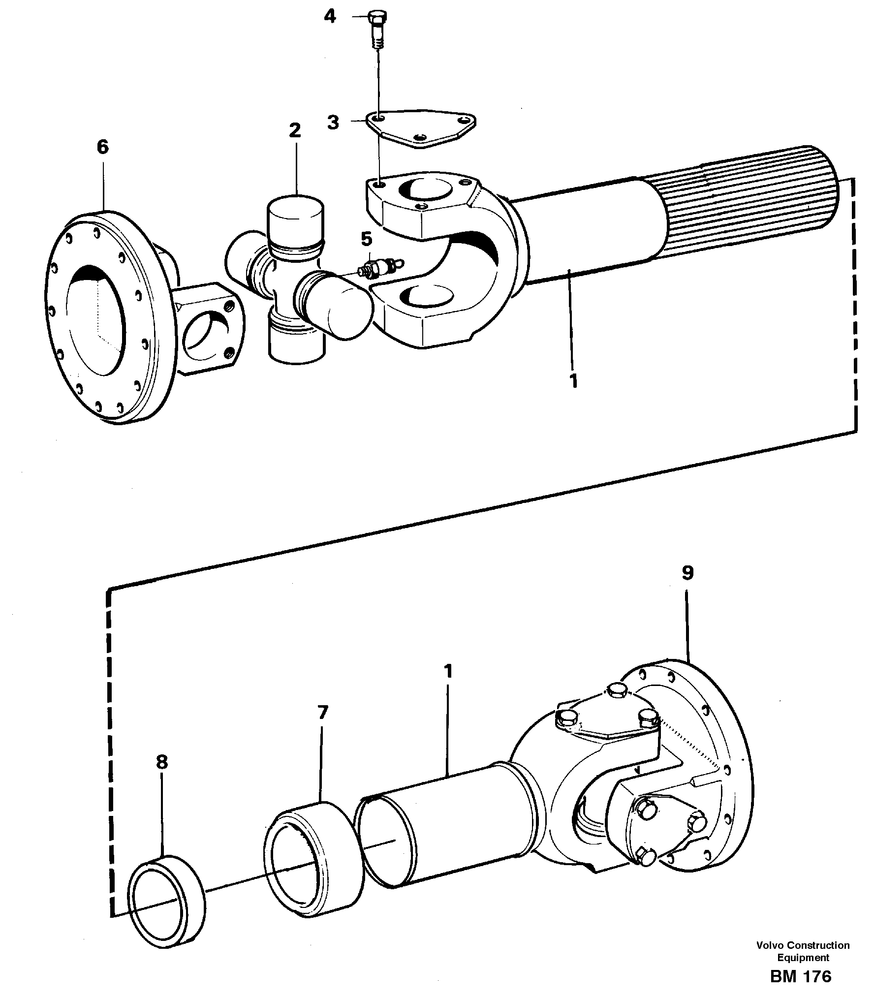 Схема запчастей Volvo A20C - 58886 Вал карданный A20C SER NO 3052-