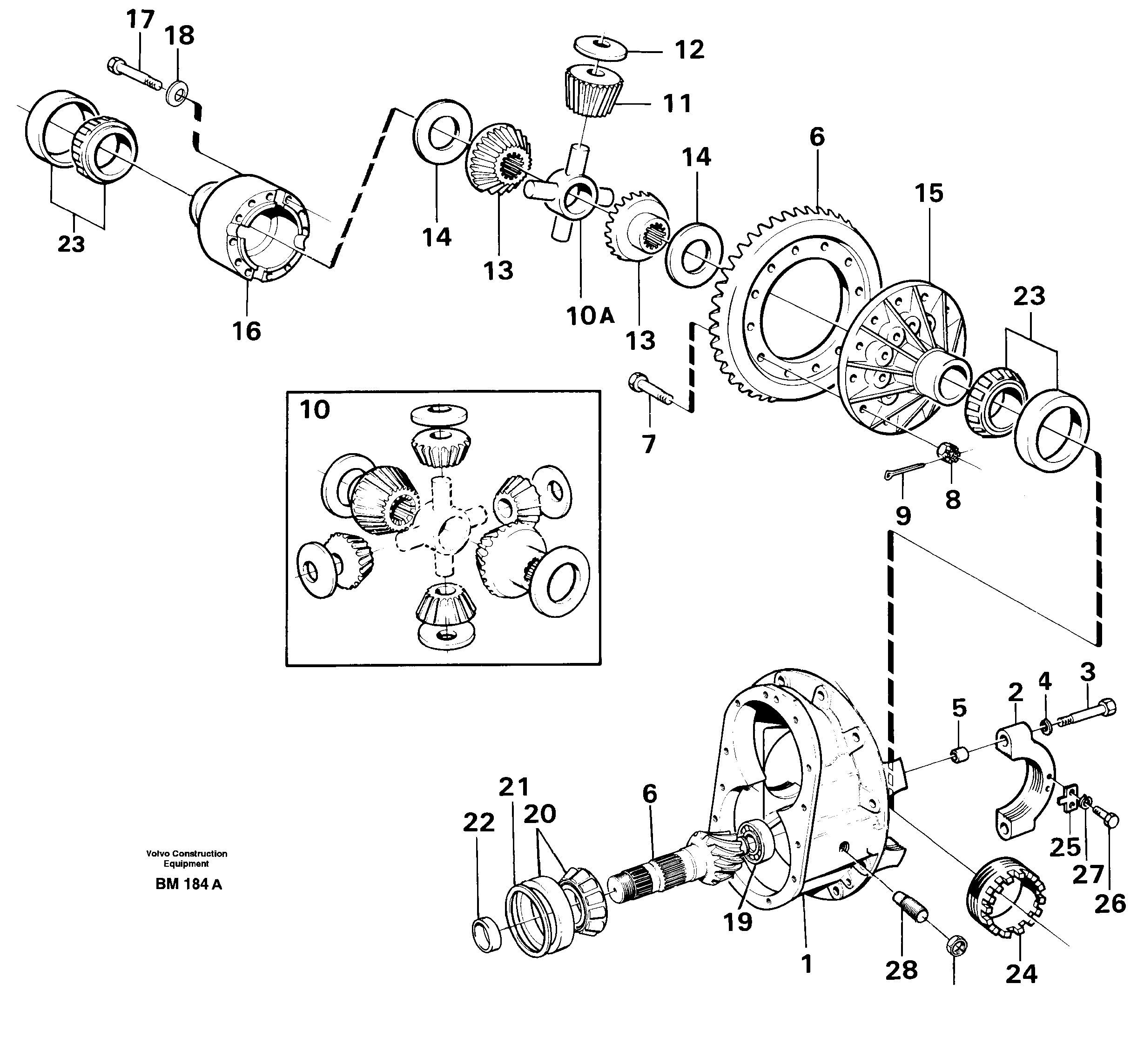 Схема запчастей Volvo A20C - 6800 Главная передача A20C SER NO 3052-