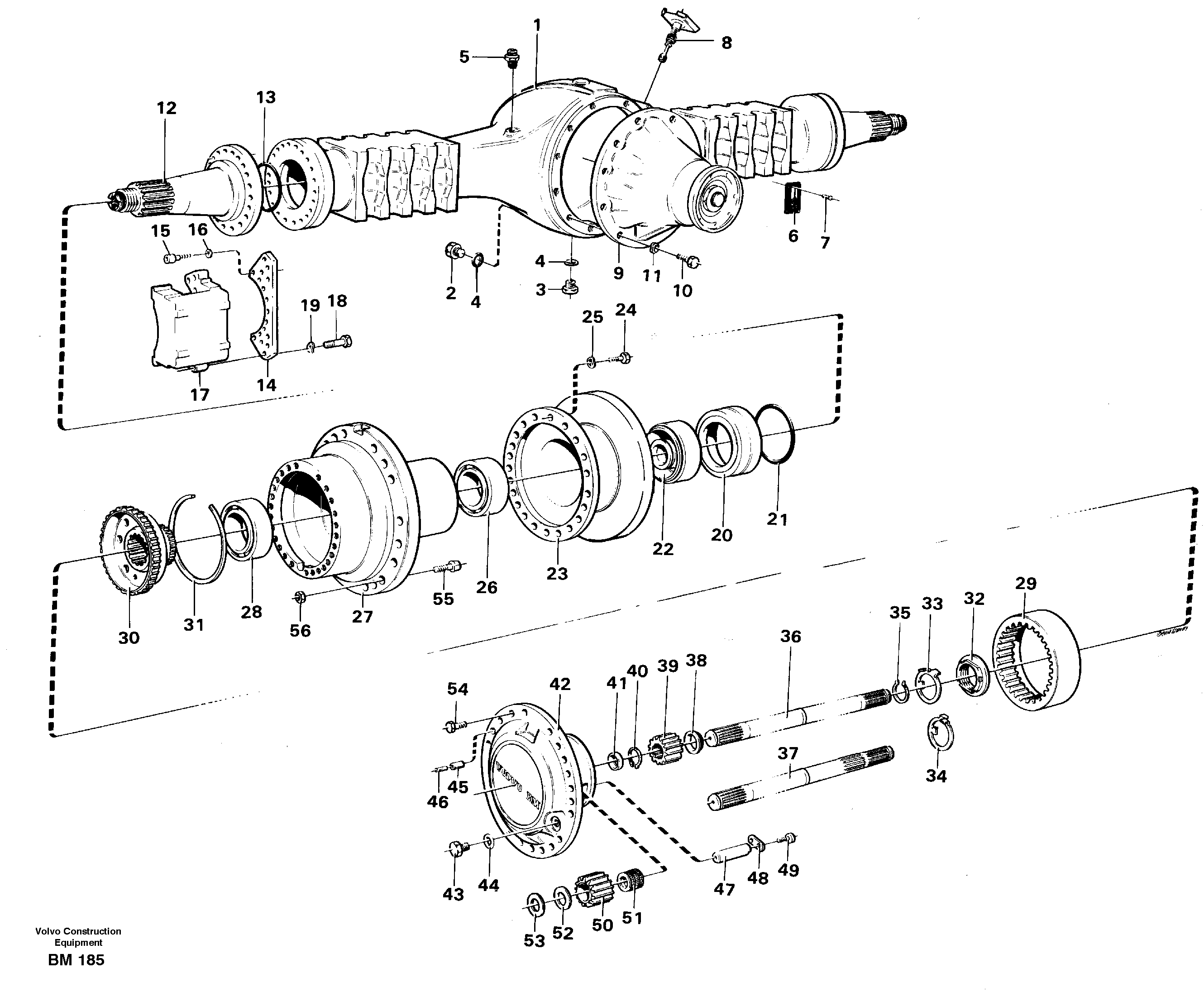 Схема запчастей Volvo A20C - 106863 Planet axle, rear A20C SER NO 3052-