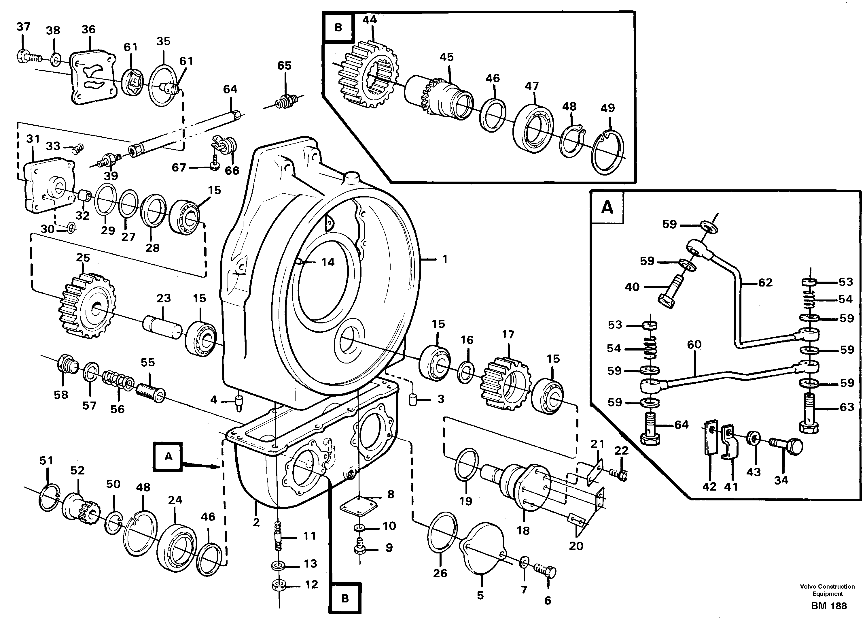 Схема запчастей Volvo A20C - 99785 Pump drive A20C SER NO 3052-