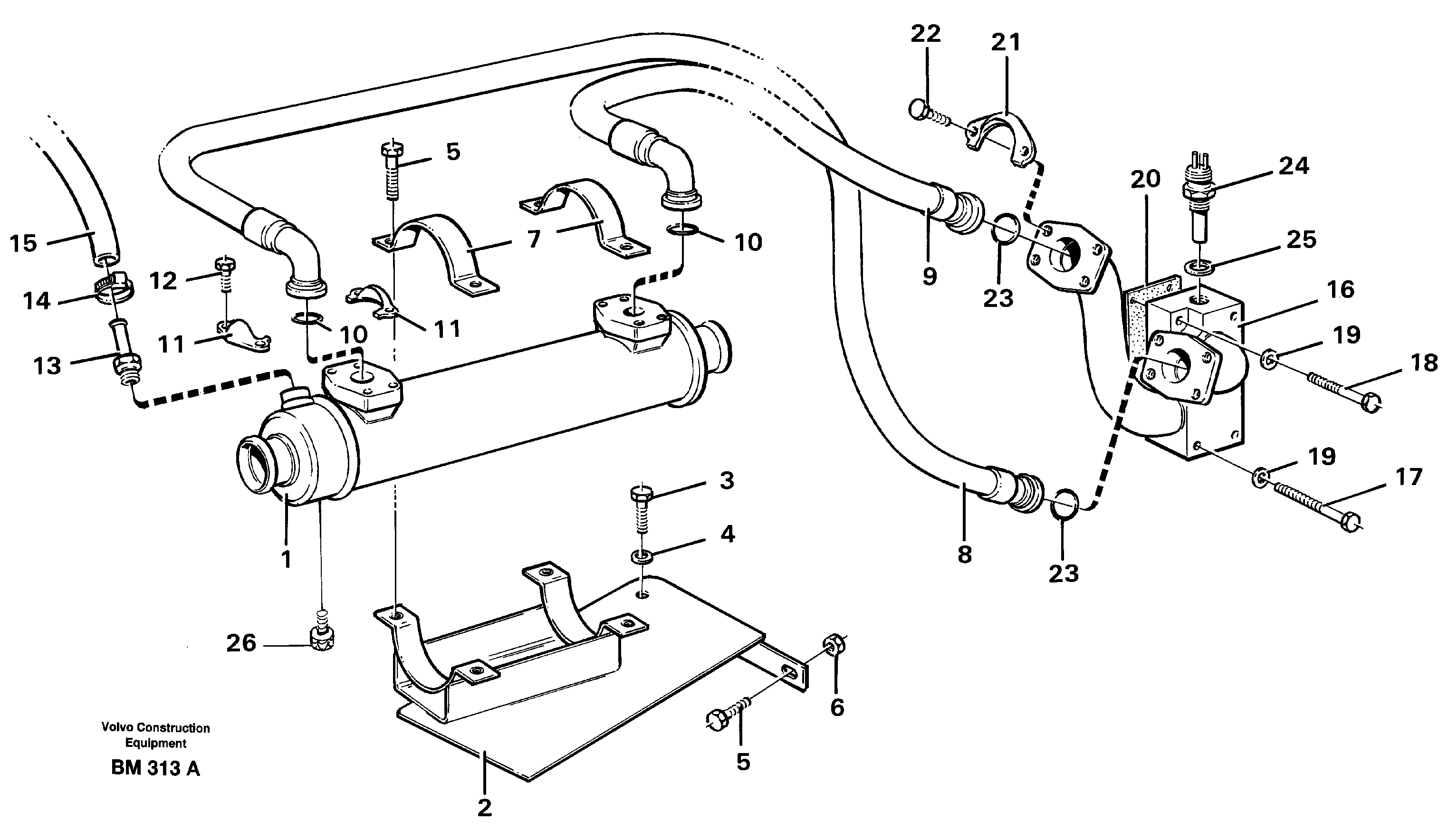 Схема запчастей Volvo A20C - 82256 Oil cooler, transmission A20C SER NO 3052-