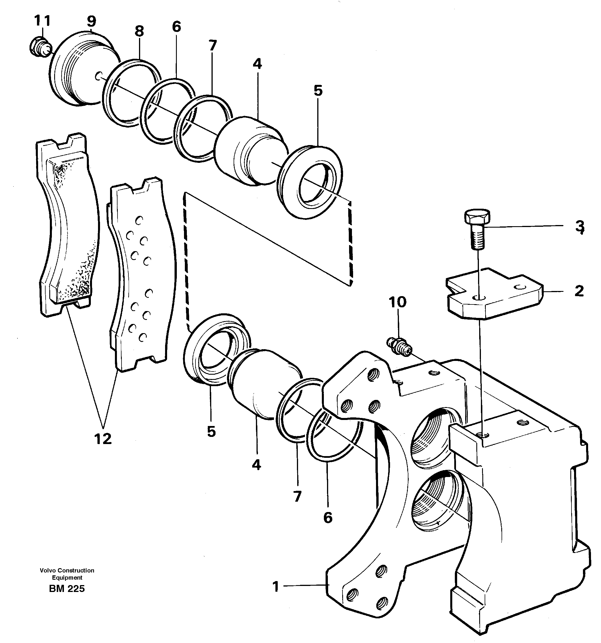 Схема запчастей Volvo A20C - 24744 Disc brake A20C SER NO 3052-