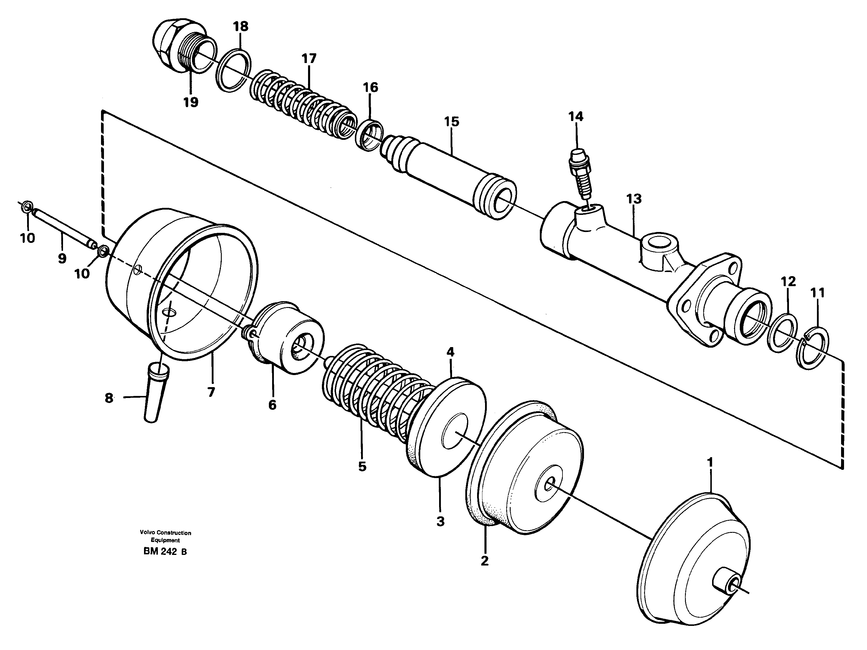Схема запчастей Volvo A20C - 16201 Brake servo A20C SER NO 3052-