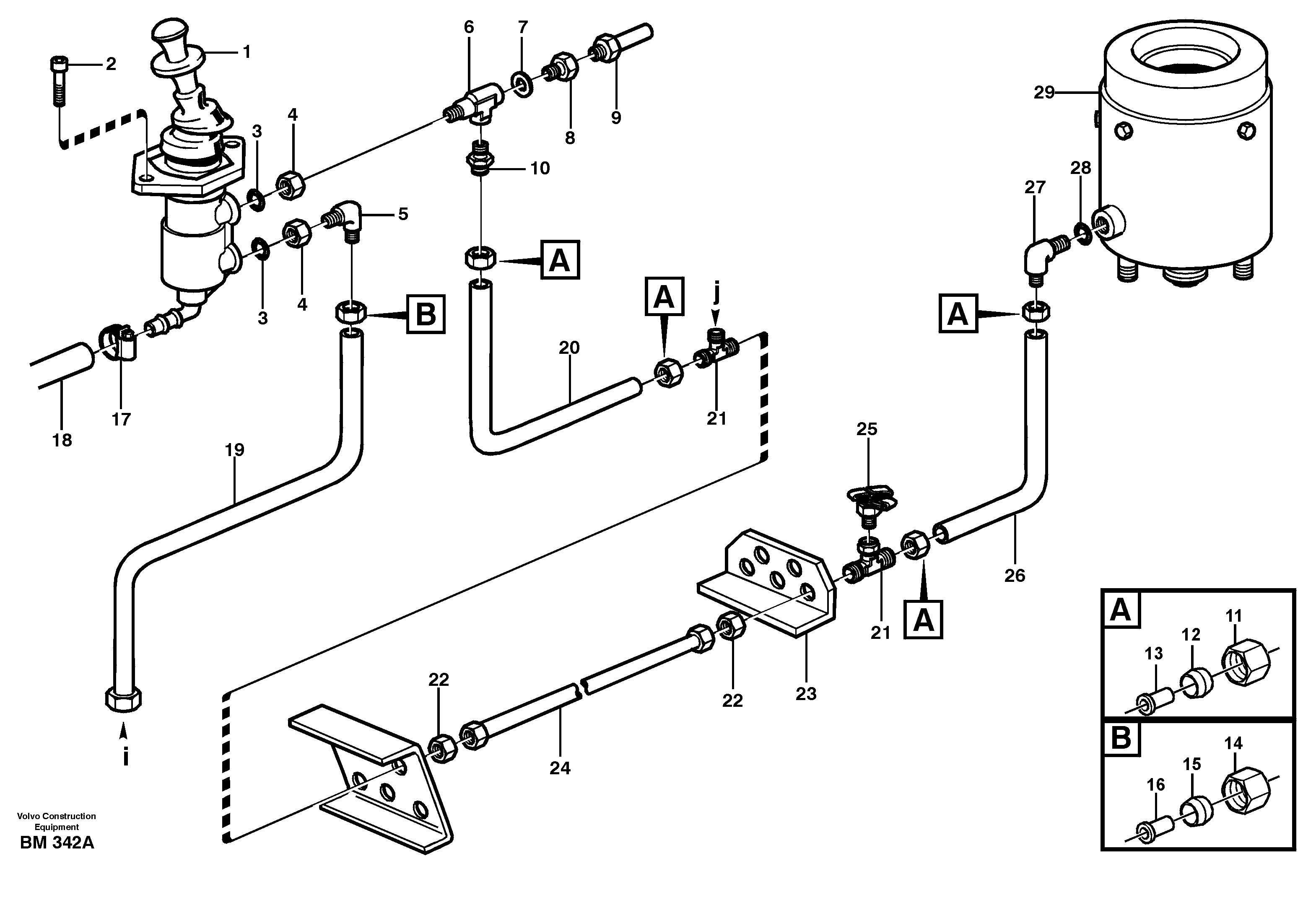 Схема запчастей Volvo A20C - 83564 Parking brake A20C SER NO 3052-