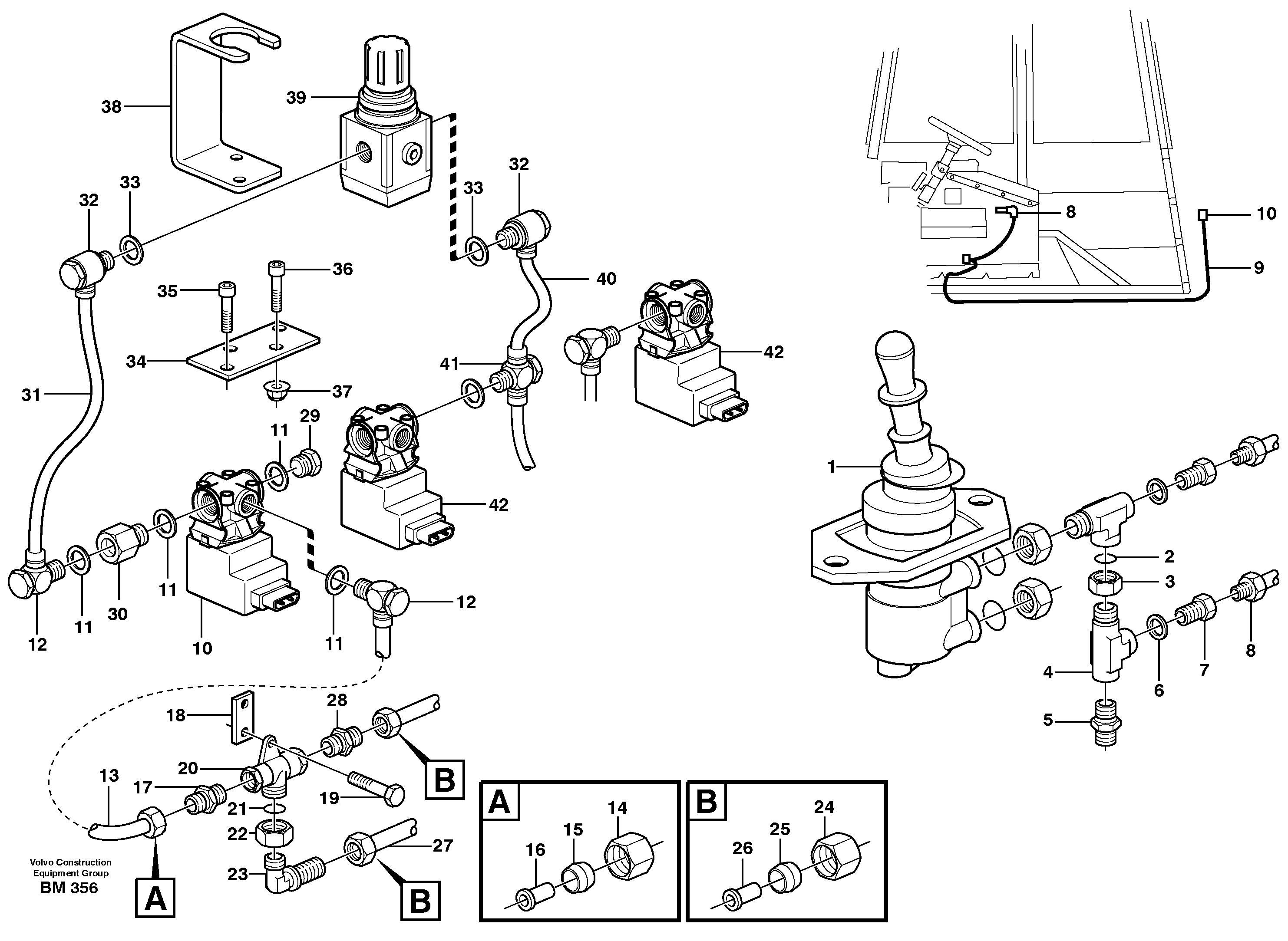 Схема запчастей Volvo A20C - 63950 Load and dump brake A20C SER NO 3052-