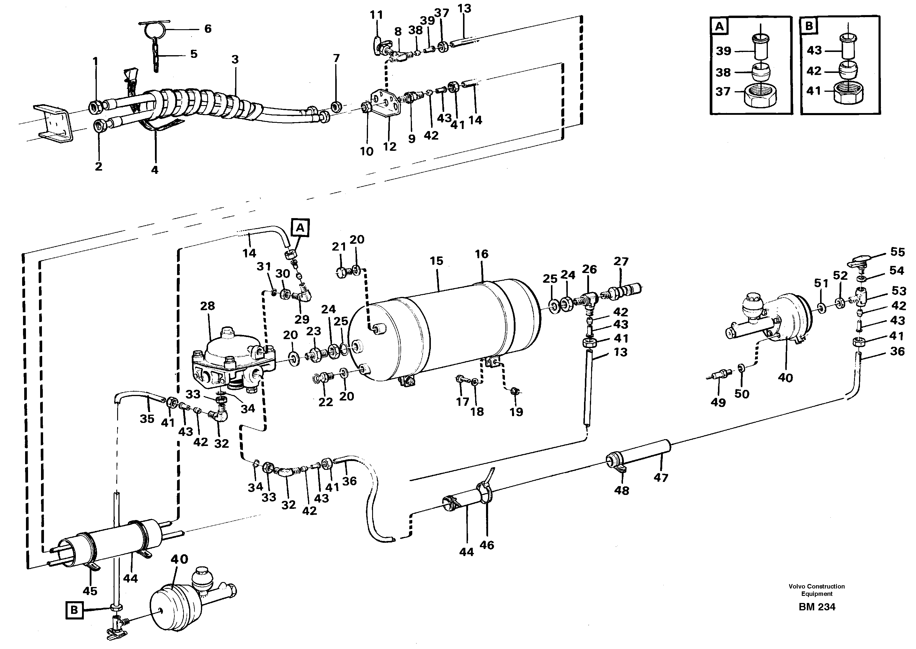 Схема запчастей Volvo A20C - 89082 Brake system trailer A20C SER NO 3052-