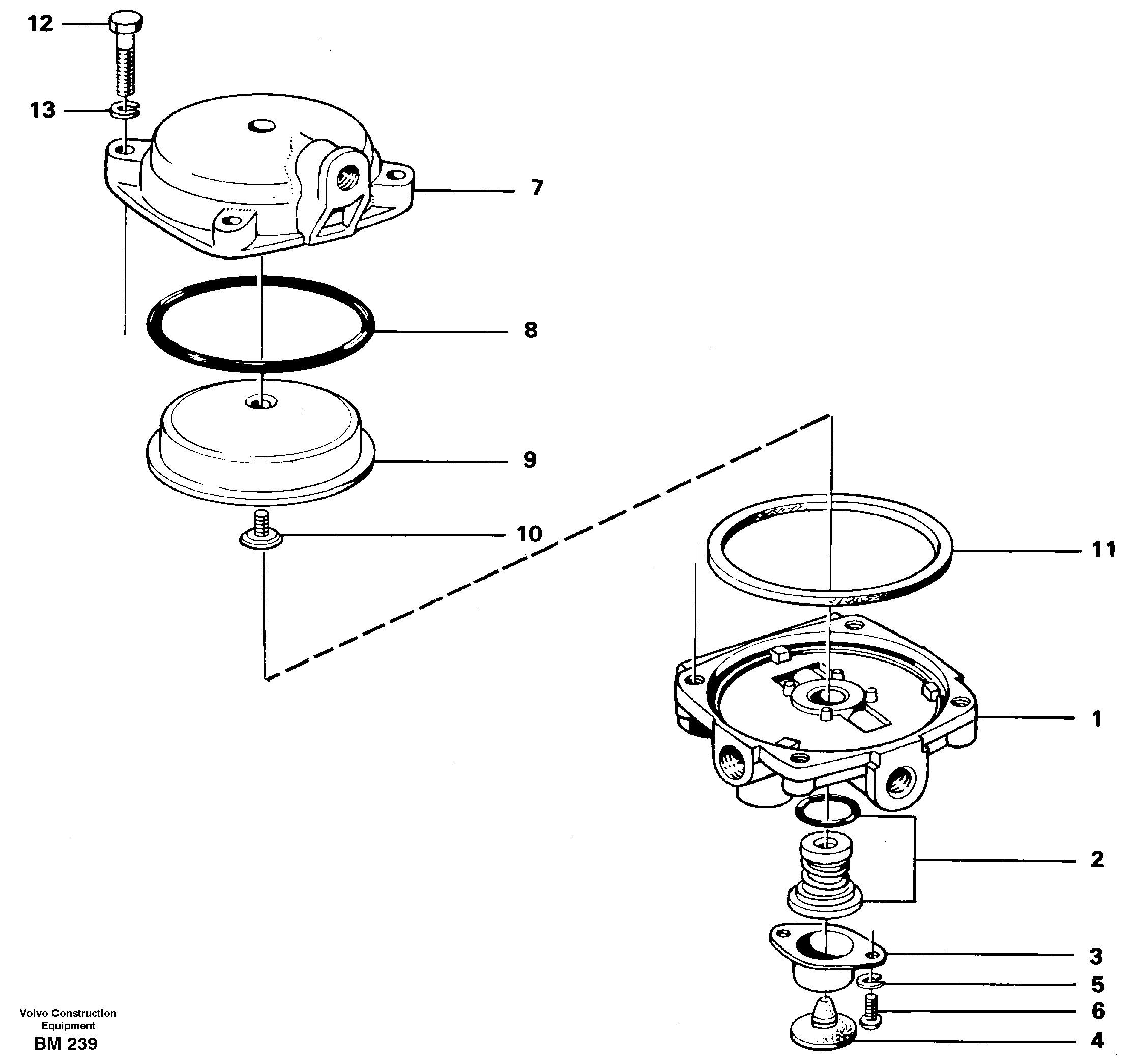 Схема запчастей Volvo A20C - 22541 Relay valve A20C SER NO 3052-