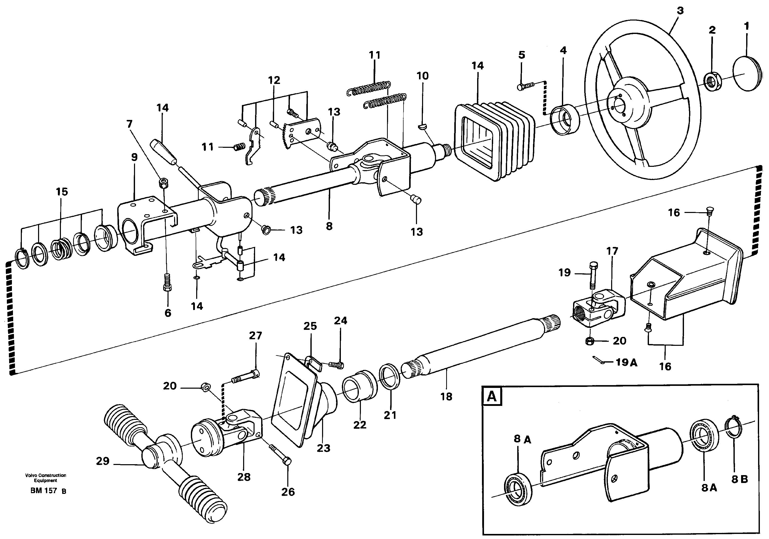 Схема запчастей Volvo A20C - 84392 Рулевое управление A20C SER NO 3052-