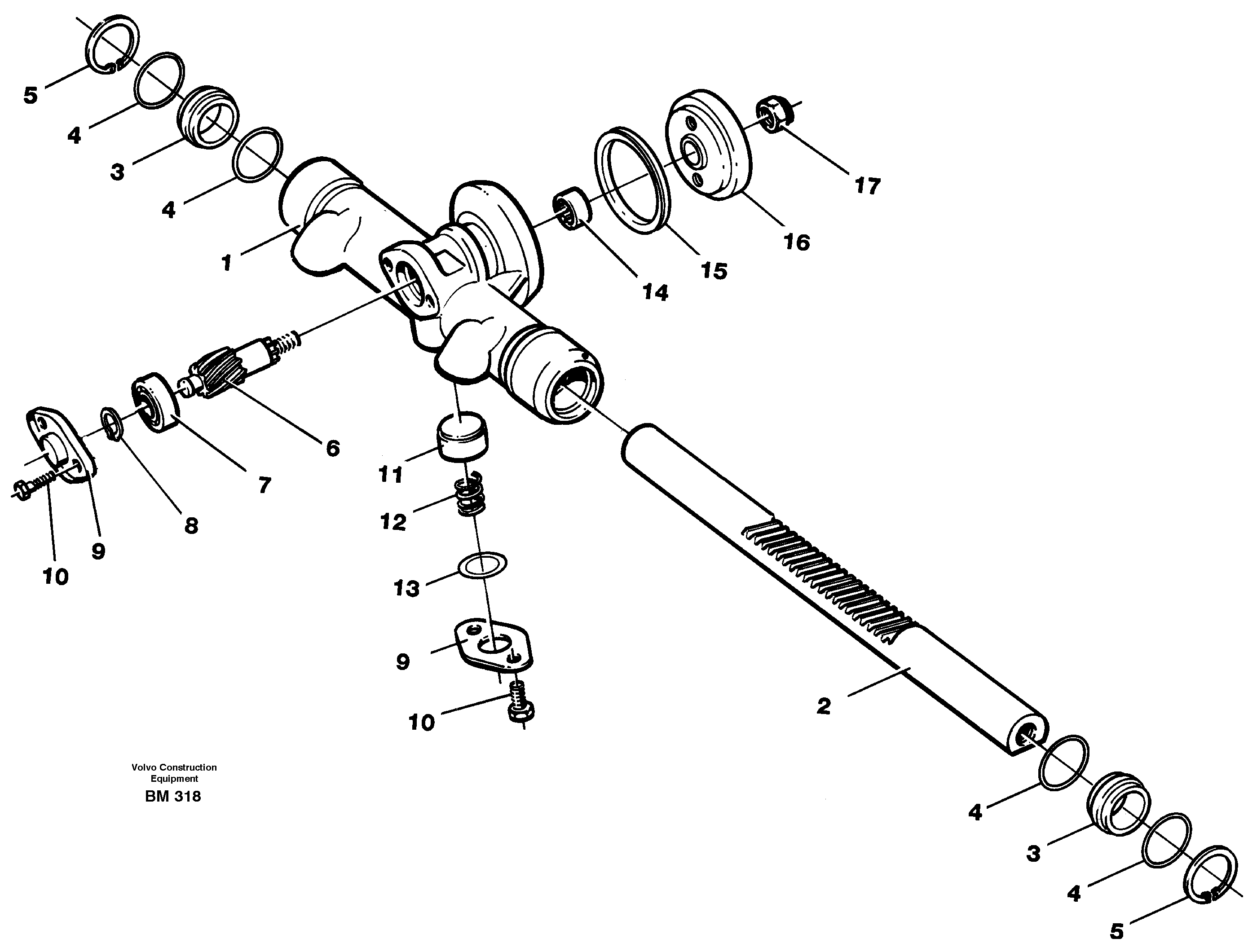 Схема запчастей Volvo A20C - 17039 Rack gear A20C SER NO 3052-
