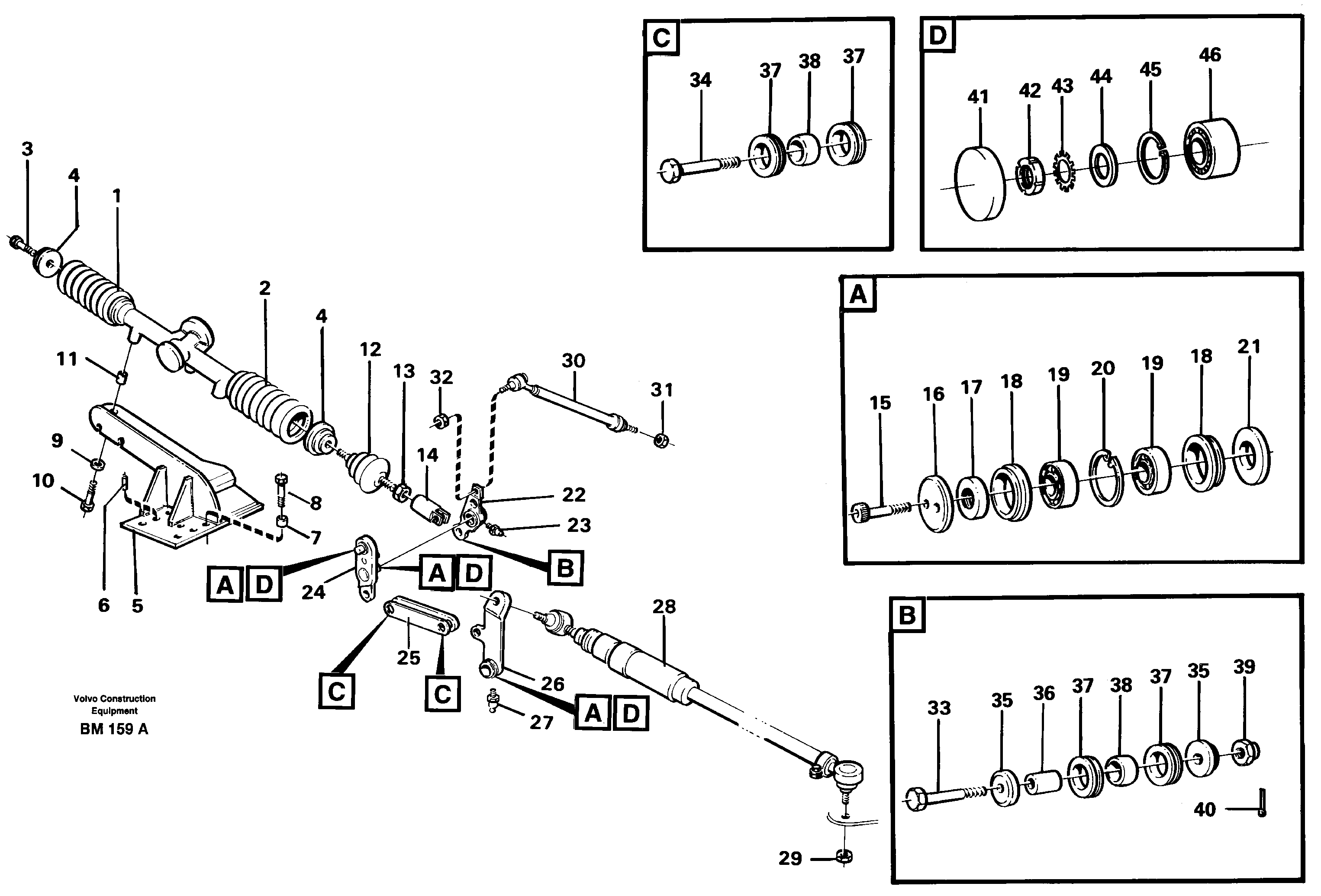 Схема запчастей Volvo A20C - 91038 Steering linkage A20C SER NO 3052-