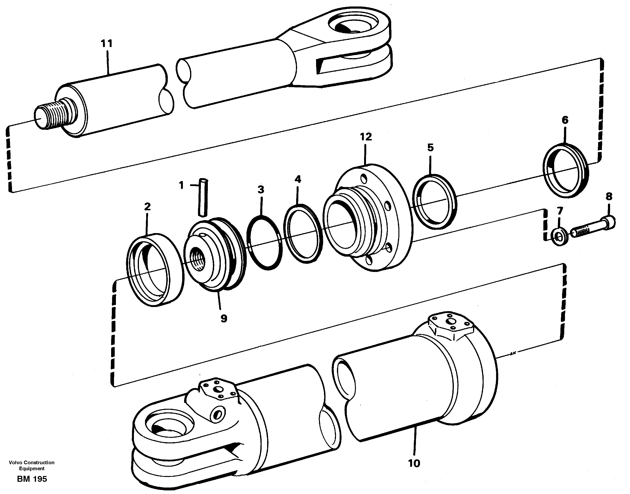 Схема запчастей Volvo A20C - 67051 Гидроцилиндр рулевой A20C SER NO 3052-