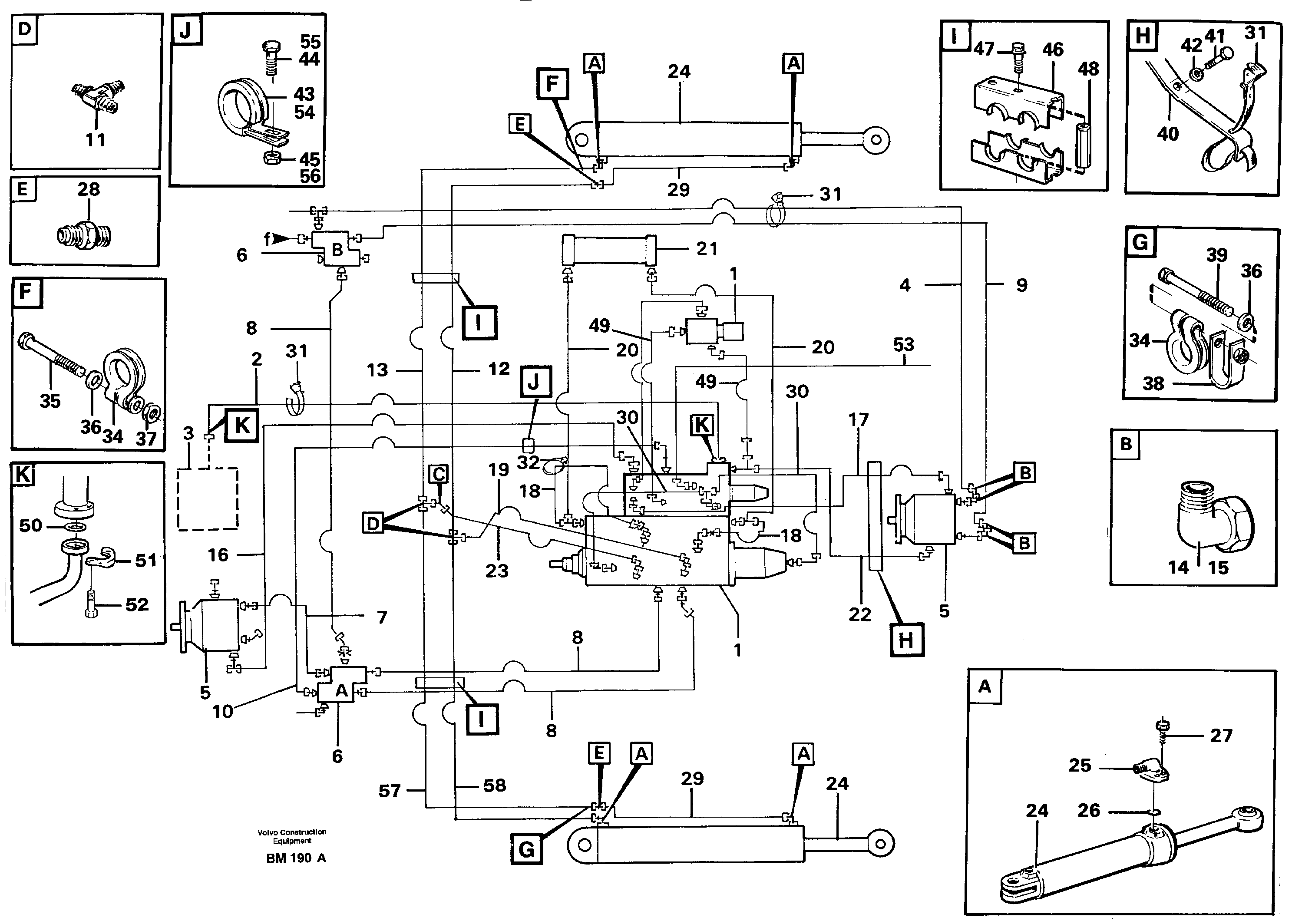 Схема запчастей Volvo A20C - 81686 Steering system, pipes and hoses A20C SER NO 3052-