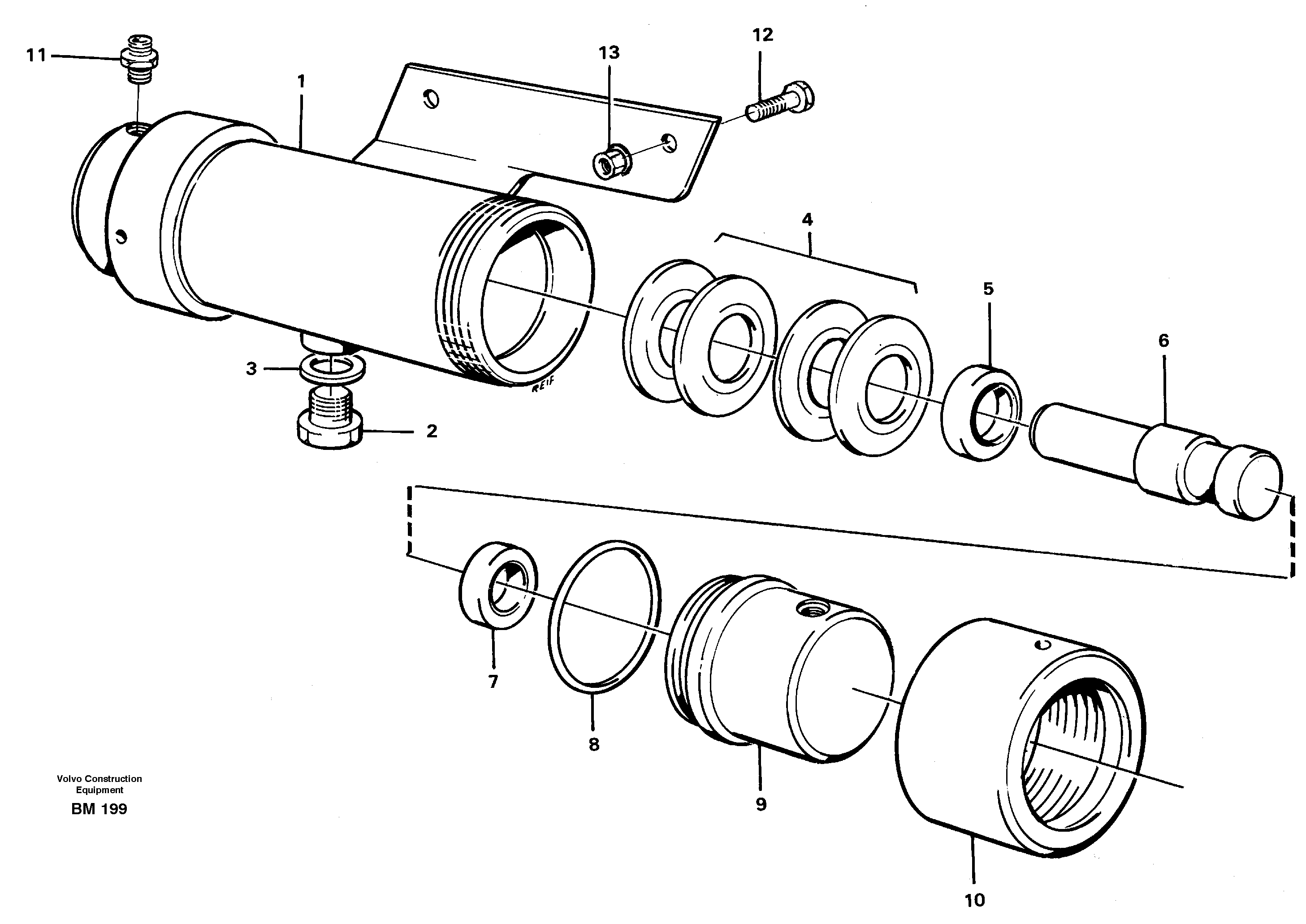 Схема запчастей Volvo A20C - 84102 Damping cylinder with fitting parts A20C SER NO 3052-