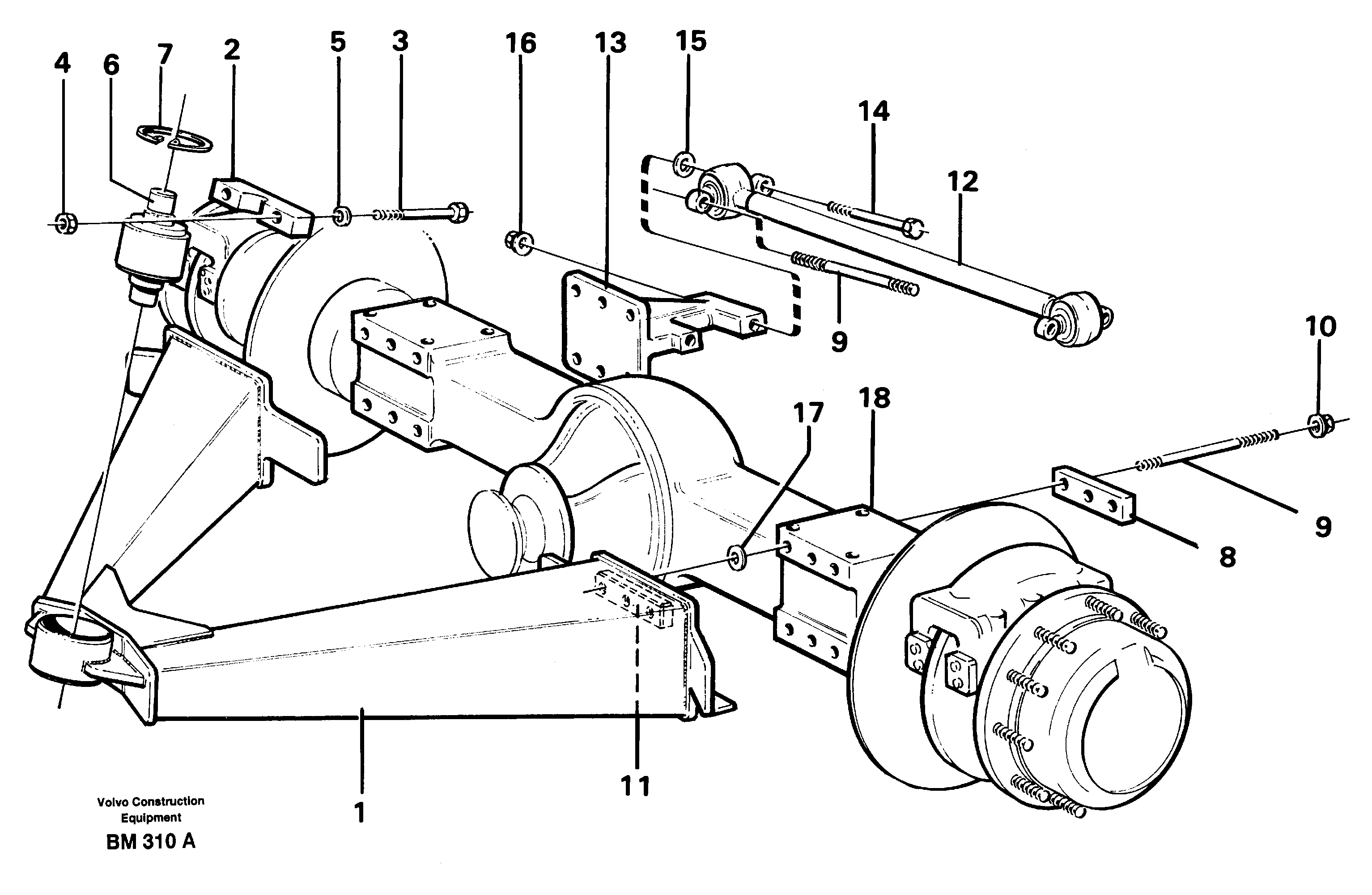 Схема запчастей Volvo A20C - 35709 Bogie-wheel suspension A20C SER NO 3052-