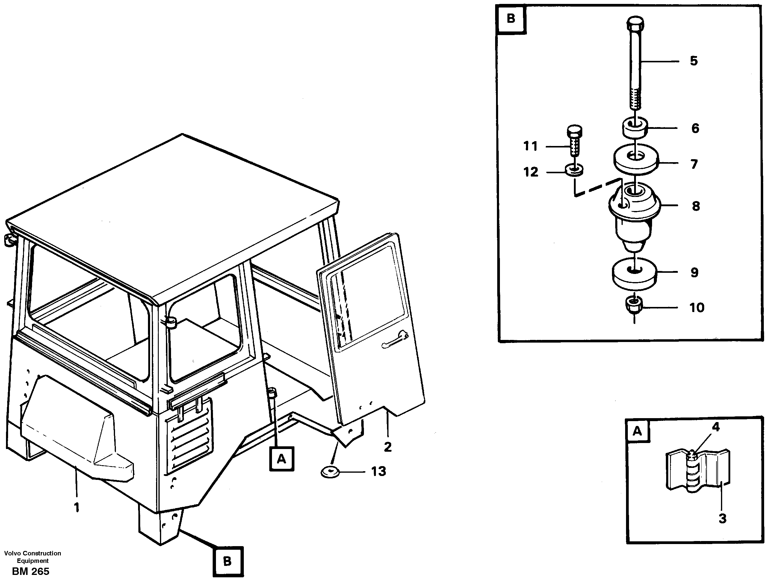 Схема запчастей Volvo A20C - 23096 Drivers cab A20C SER NO 3052-