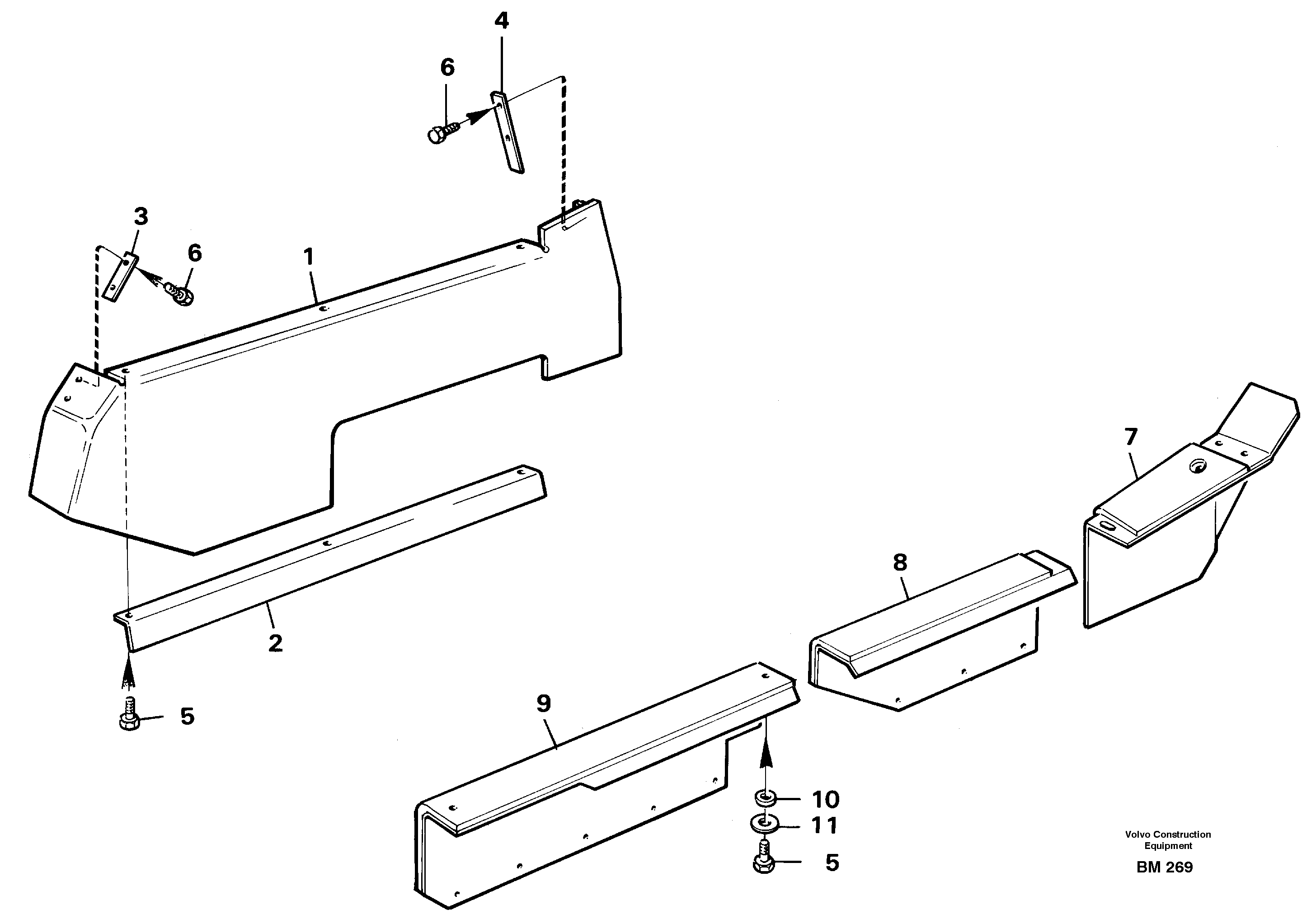 Схема запчастей Volvo A20C - 23097 Wheel-housing plates A20C SER NO 3052-