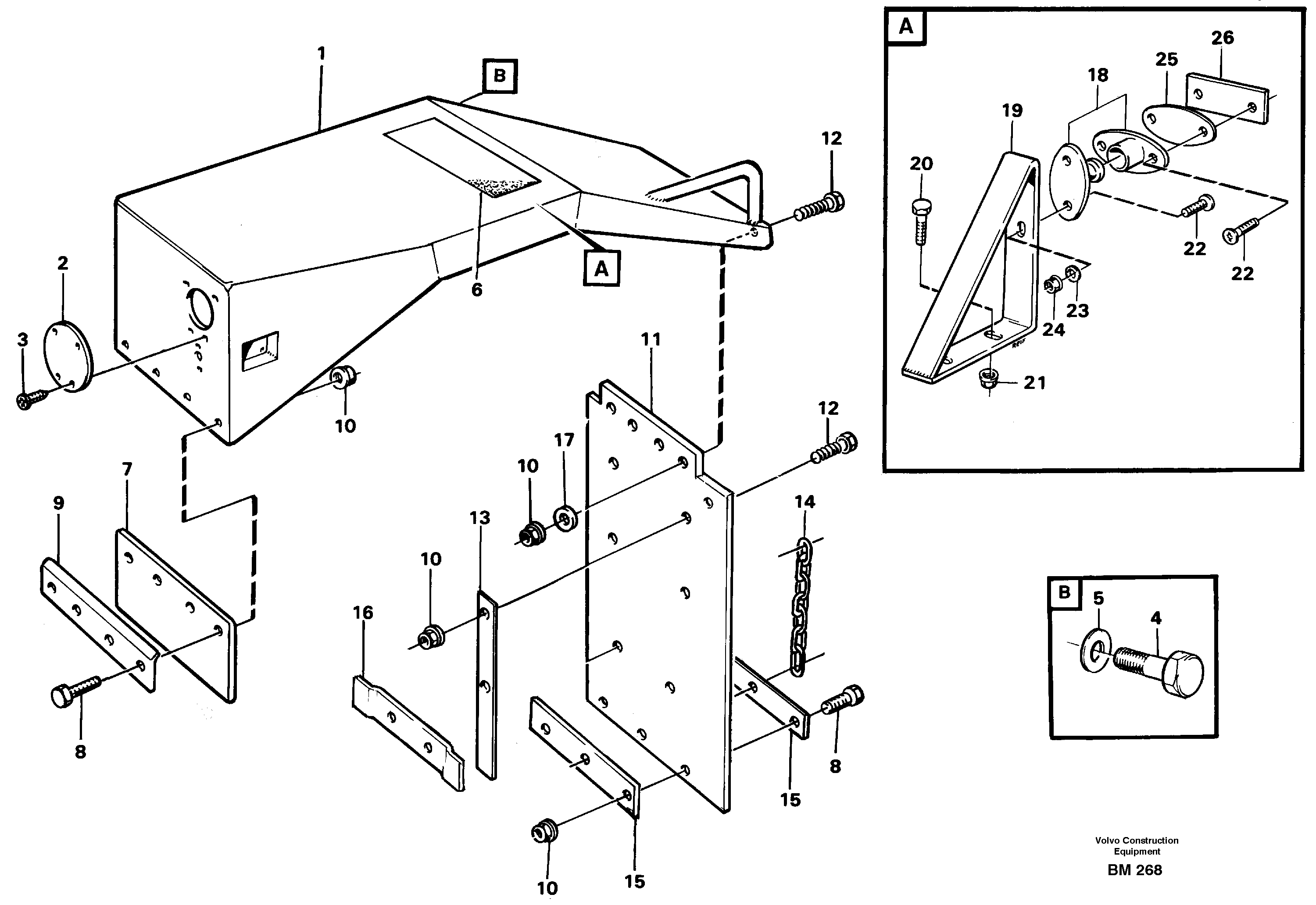 Схема запчастей Volvo A20C - 85392 Mudguards and splash guard A20C SER NO 3052-