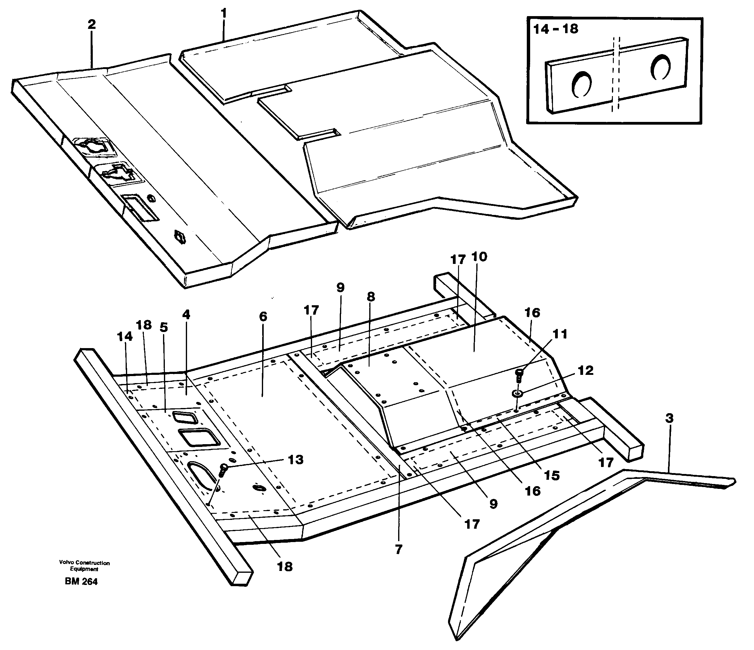 Схема запчастей Volvo A20C - 39609 Floor A20C SER NO 3052-