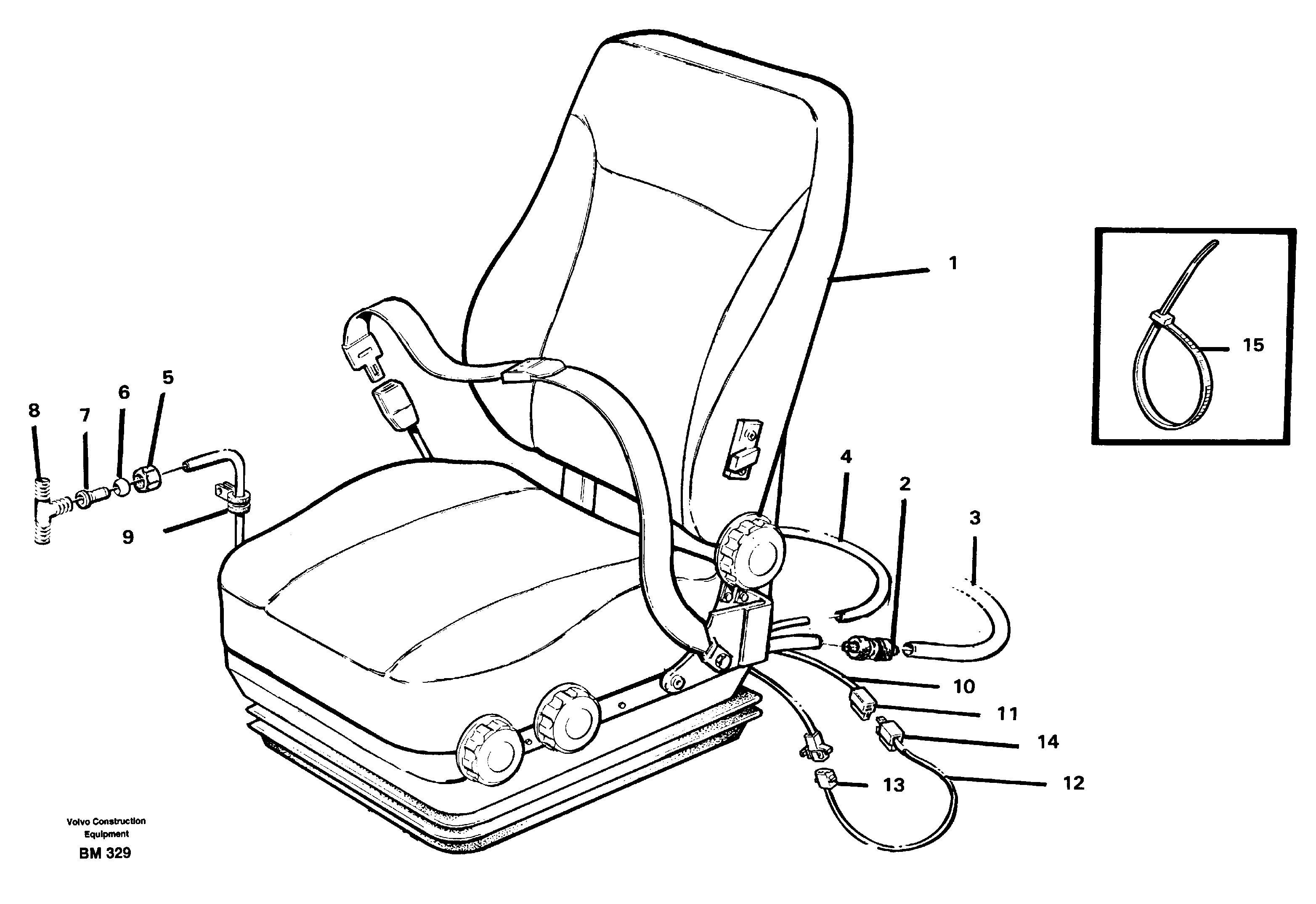 Схема запчастей Volvo A20C - 35725 Operators seat, heated, air suspensioned A20C SER NO 3052-