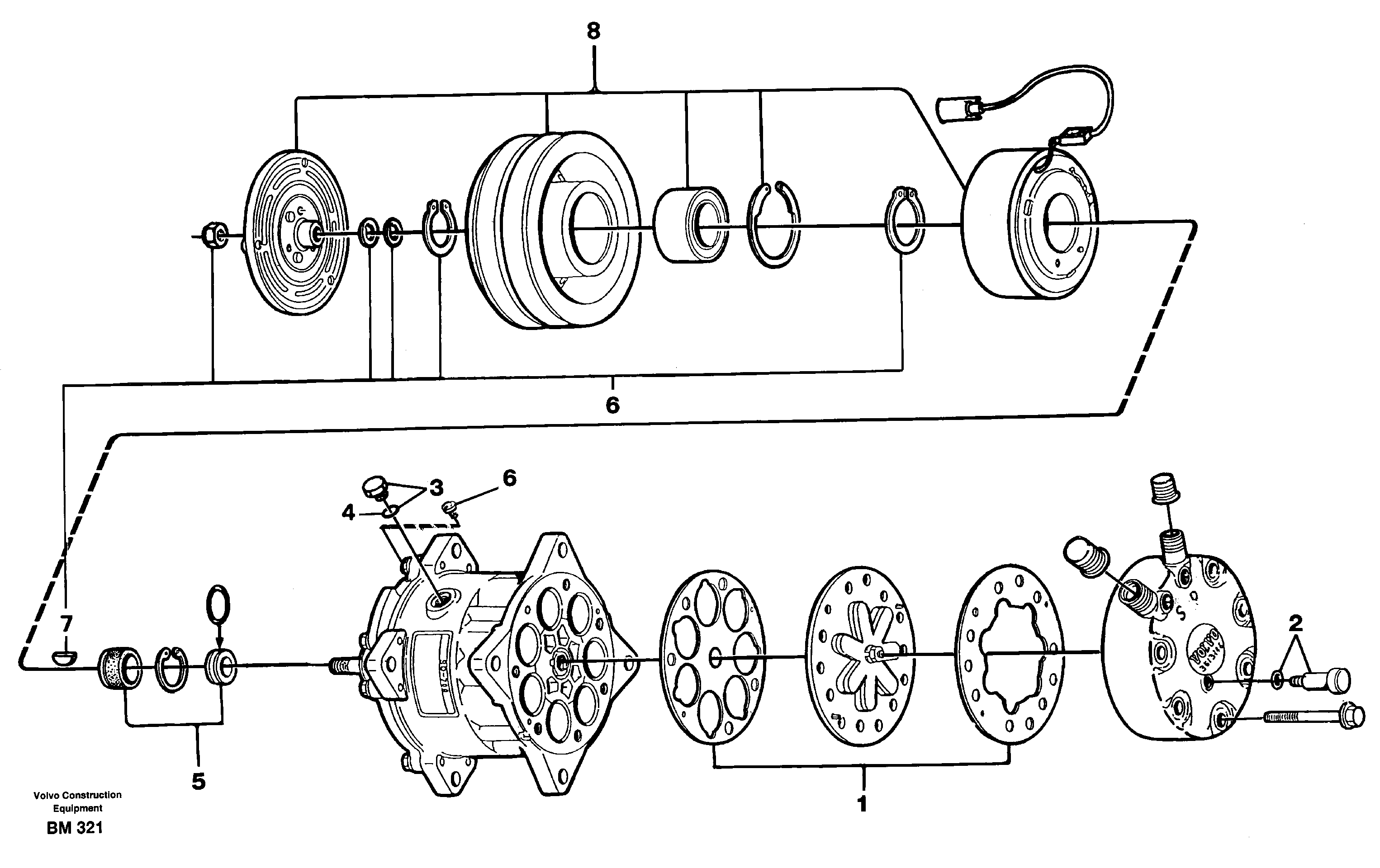 Схема запчастей Volvo A20C - 21789 Air compressor A20C SER NO 3052-