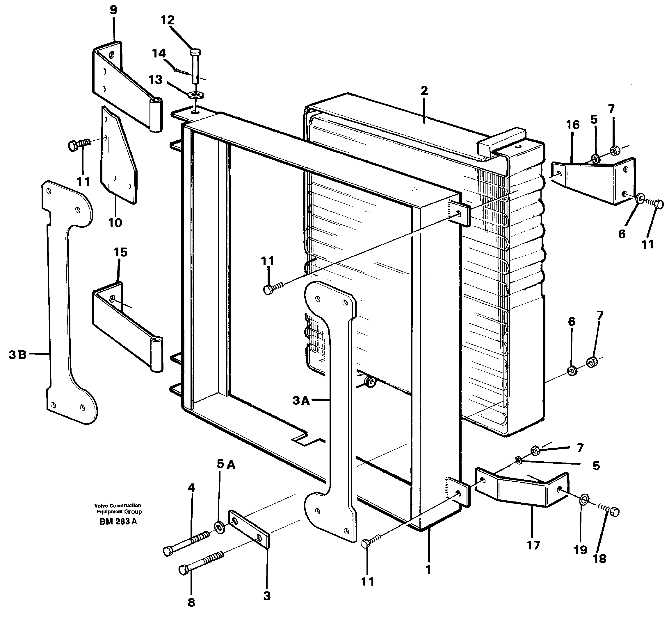 Схема запчастей Volvo A20C - 87912 Air conditioning, condenser fitting A20C SER NO 3052-