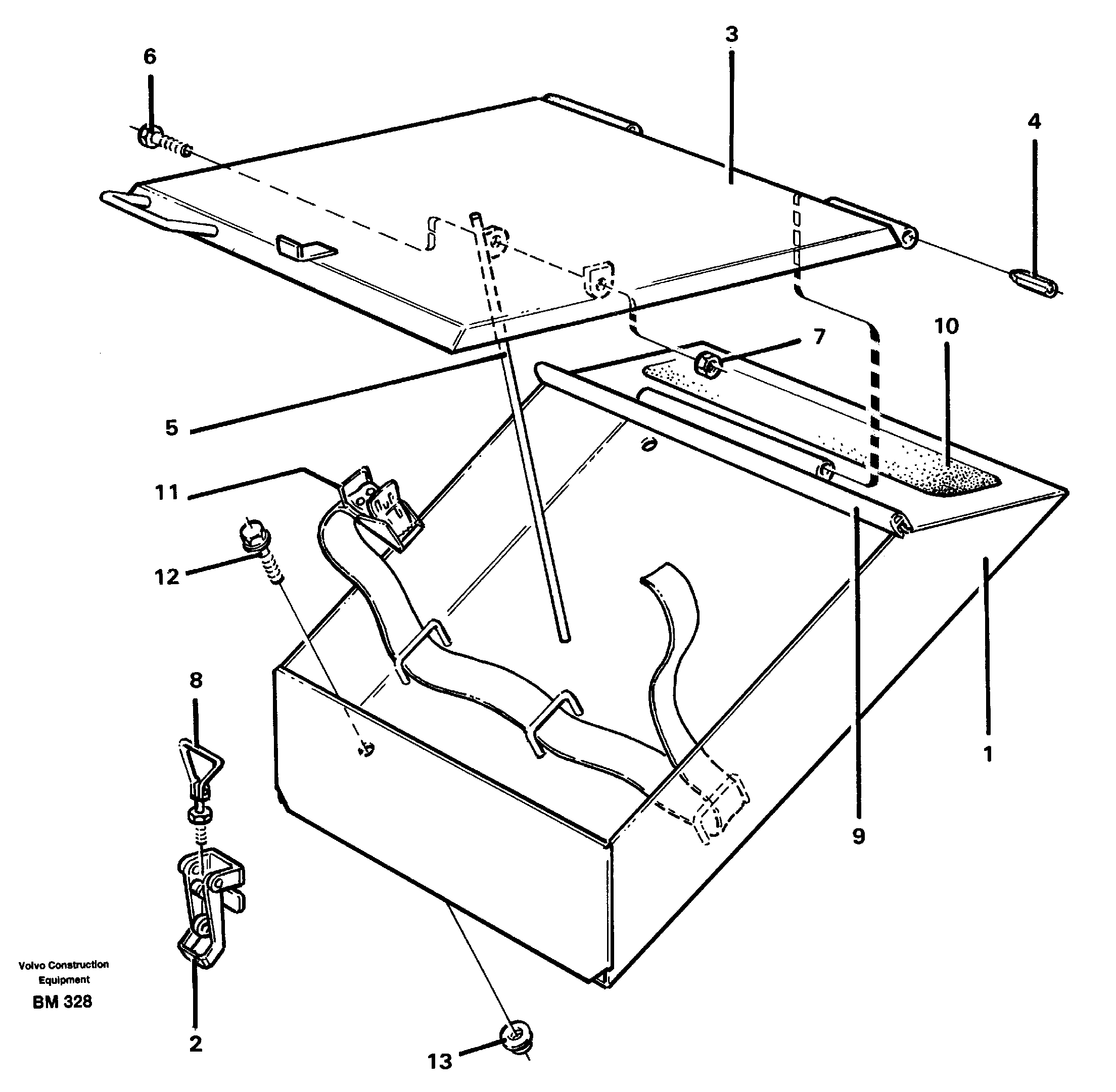 Схема запчастей Volvo A20C - 65915 Toolbox A20C SER NO 3052-