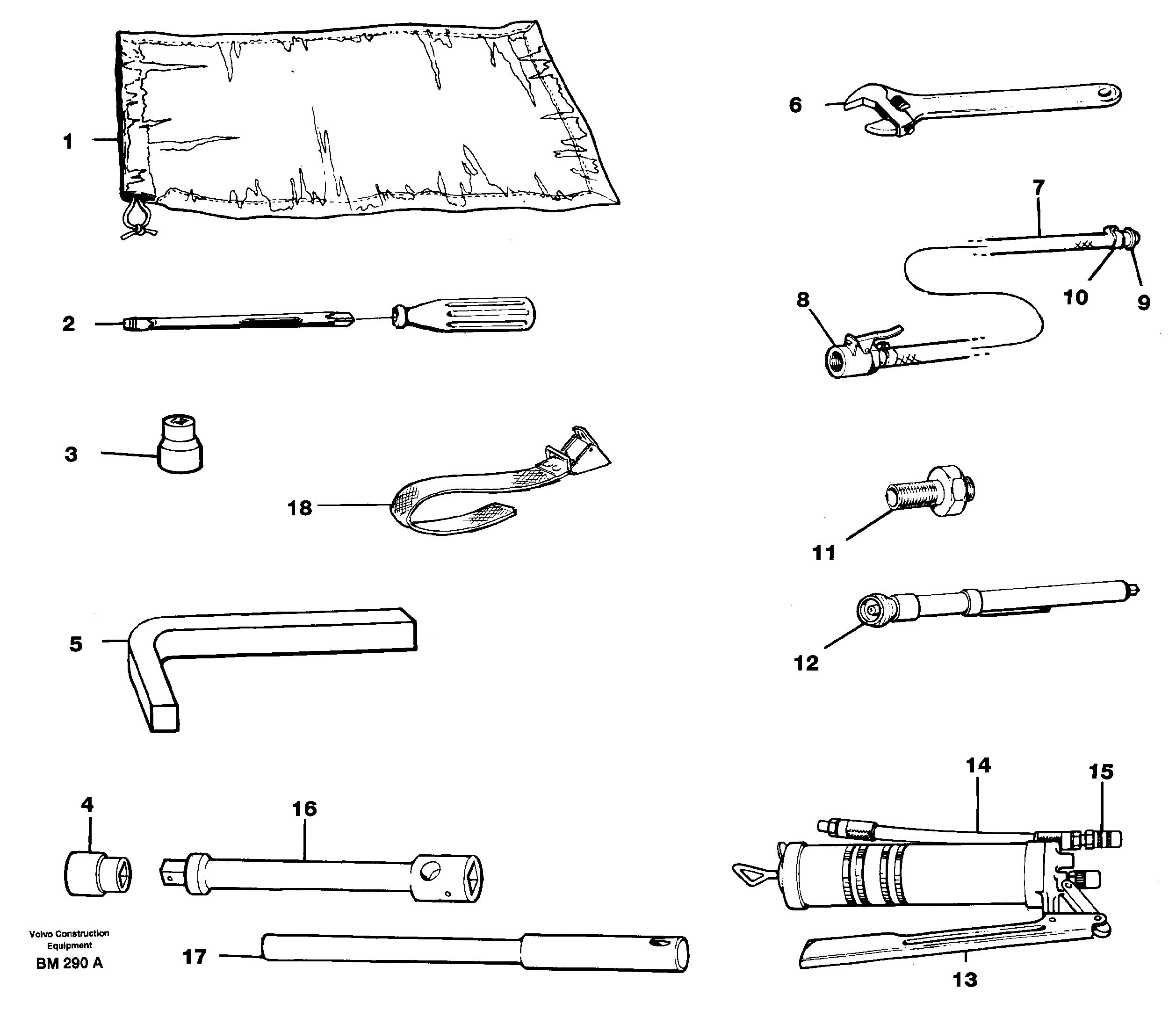 Схема запчастей Volvo A20C - 68089 Инструменты для ремонта A20C SER NO 3052-