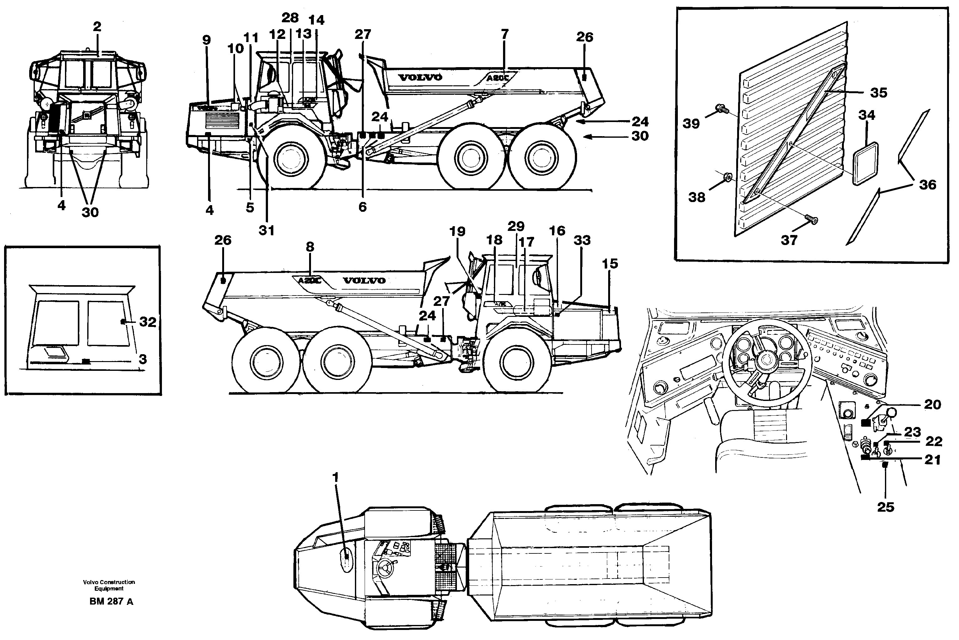 Схема запчастей Volvo A20C - 34211 Decals A20C SER NO 3052-