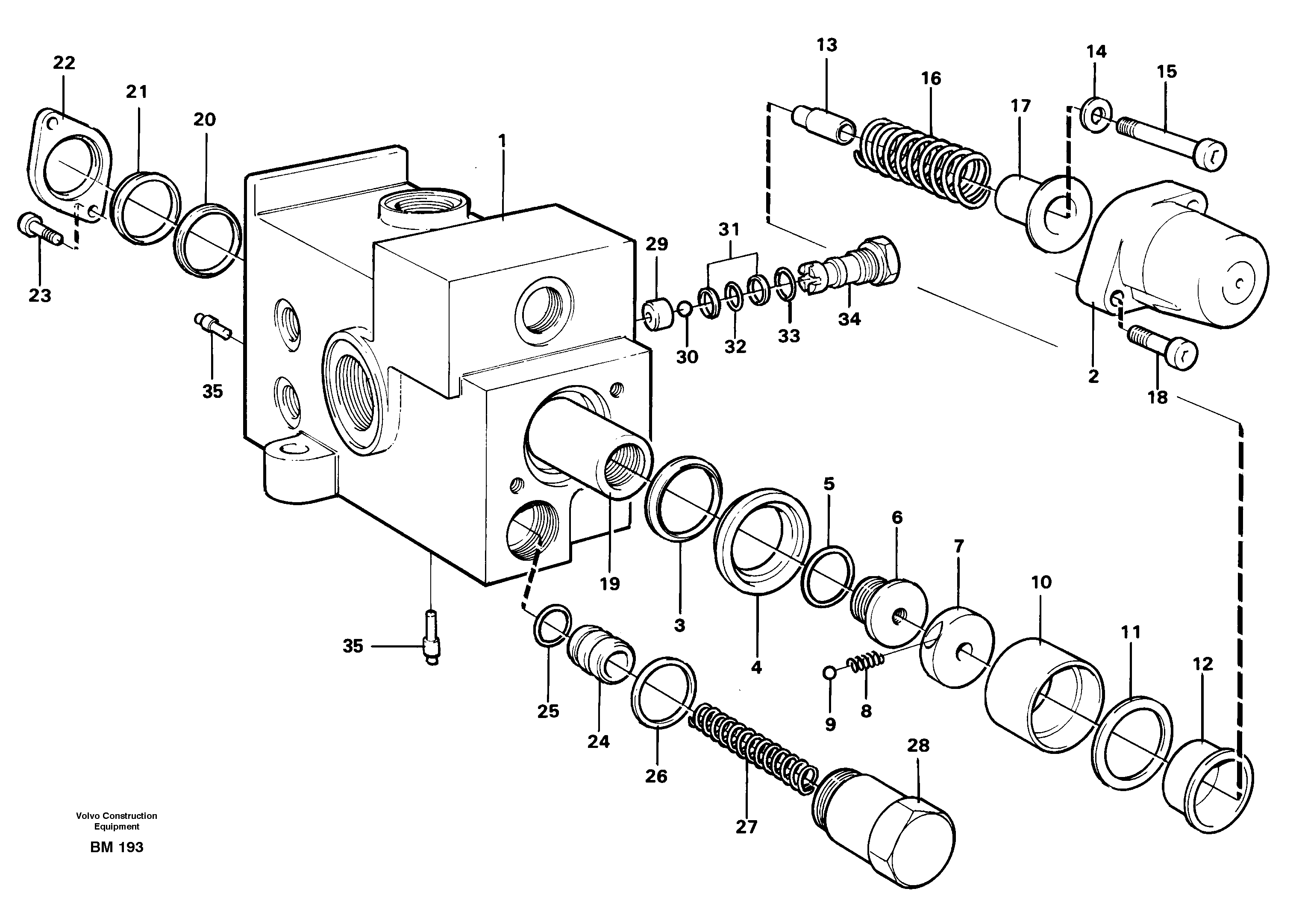 Схема запчастей Volvo A20C - 21993 Valve, circuit body and return valve A20C SER NO 3052-