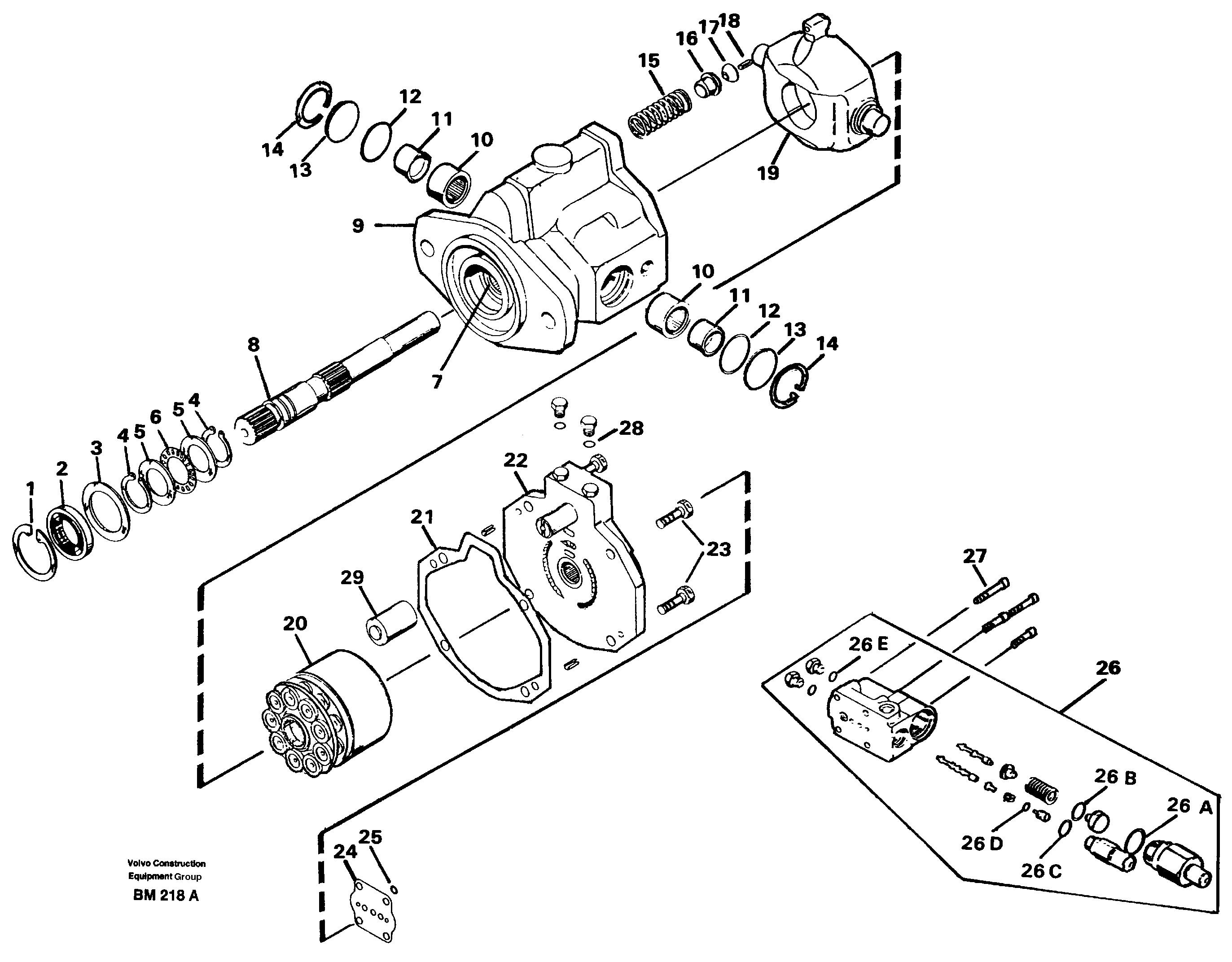 Схема запчастей Volvo A20C - 22993 Piston pump A20C SER NO 3052-