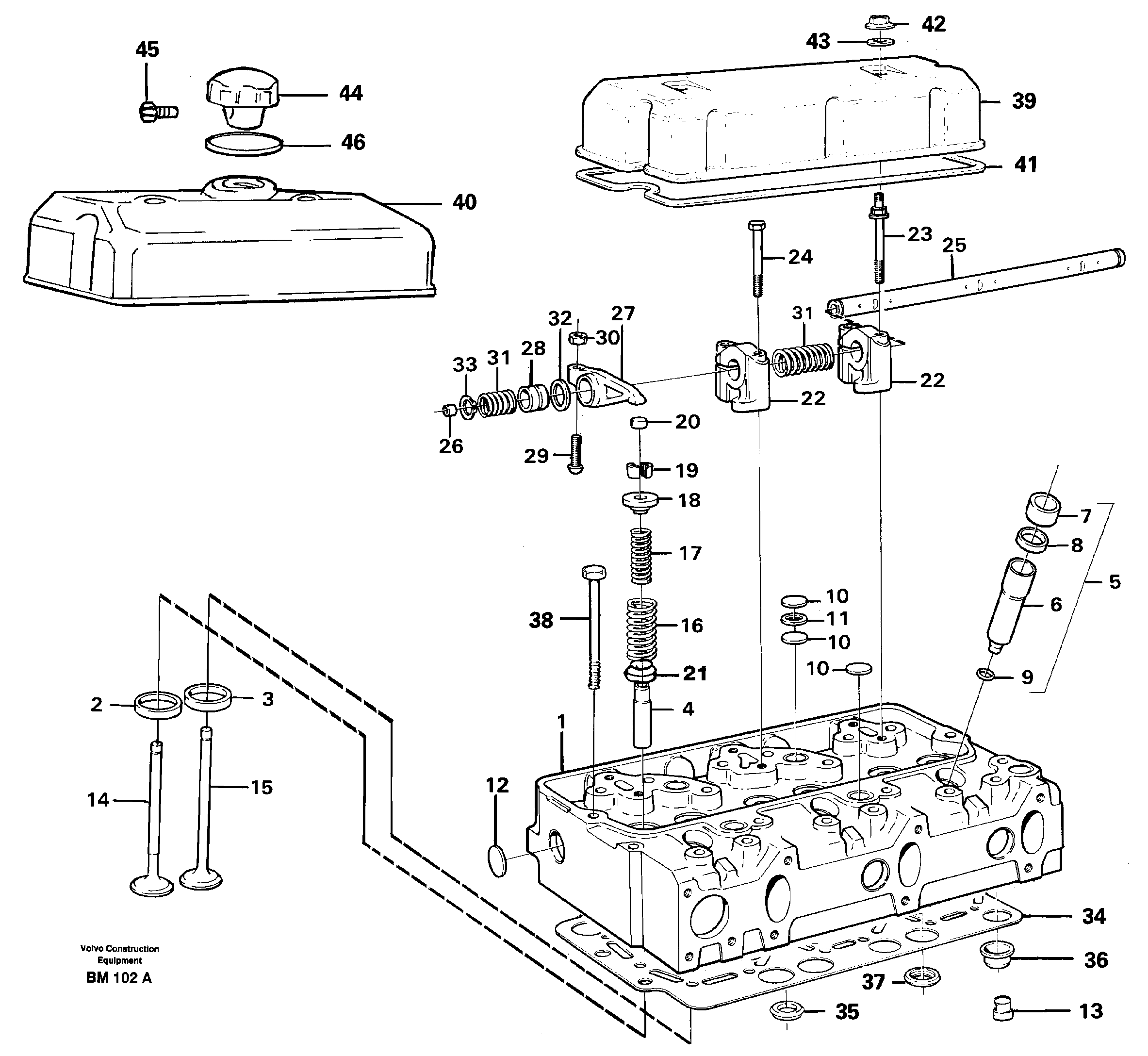 Схема запчастей Volvo A20C - 16665 Головка блока цилиндров A20C SER NO 3052-