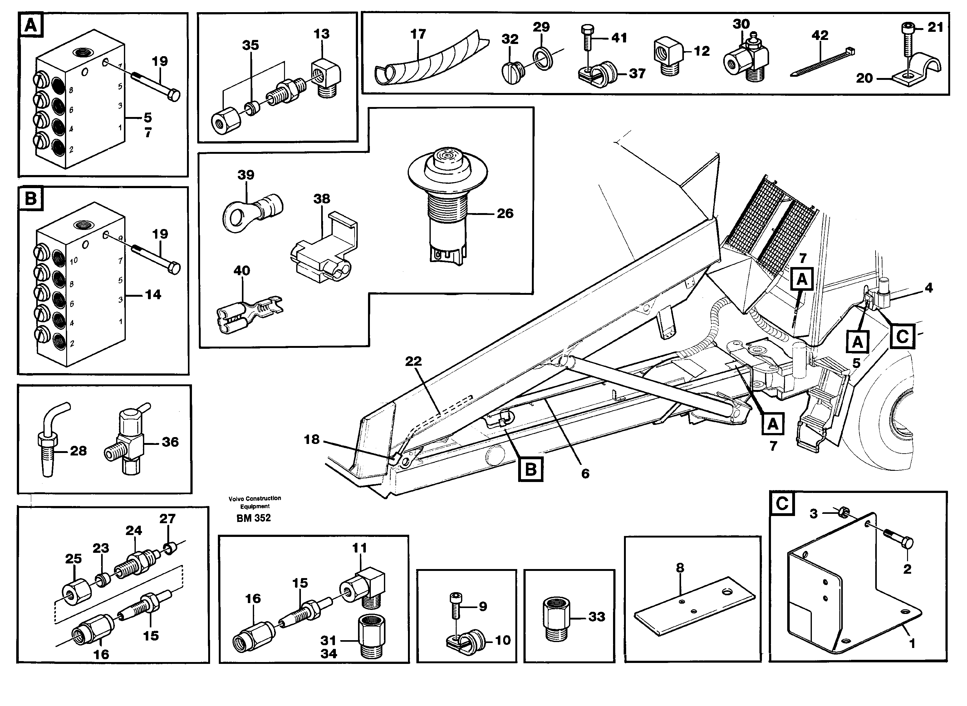 Схема запчастей Volvo A20C - 22054 Central lubrication A20C SER NO 3052-