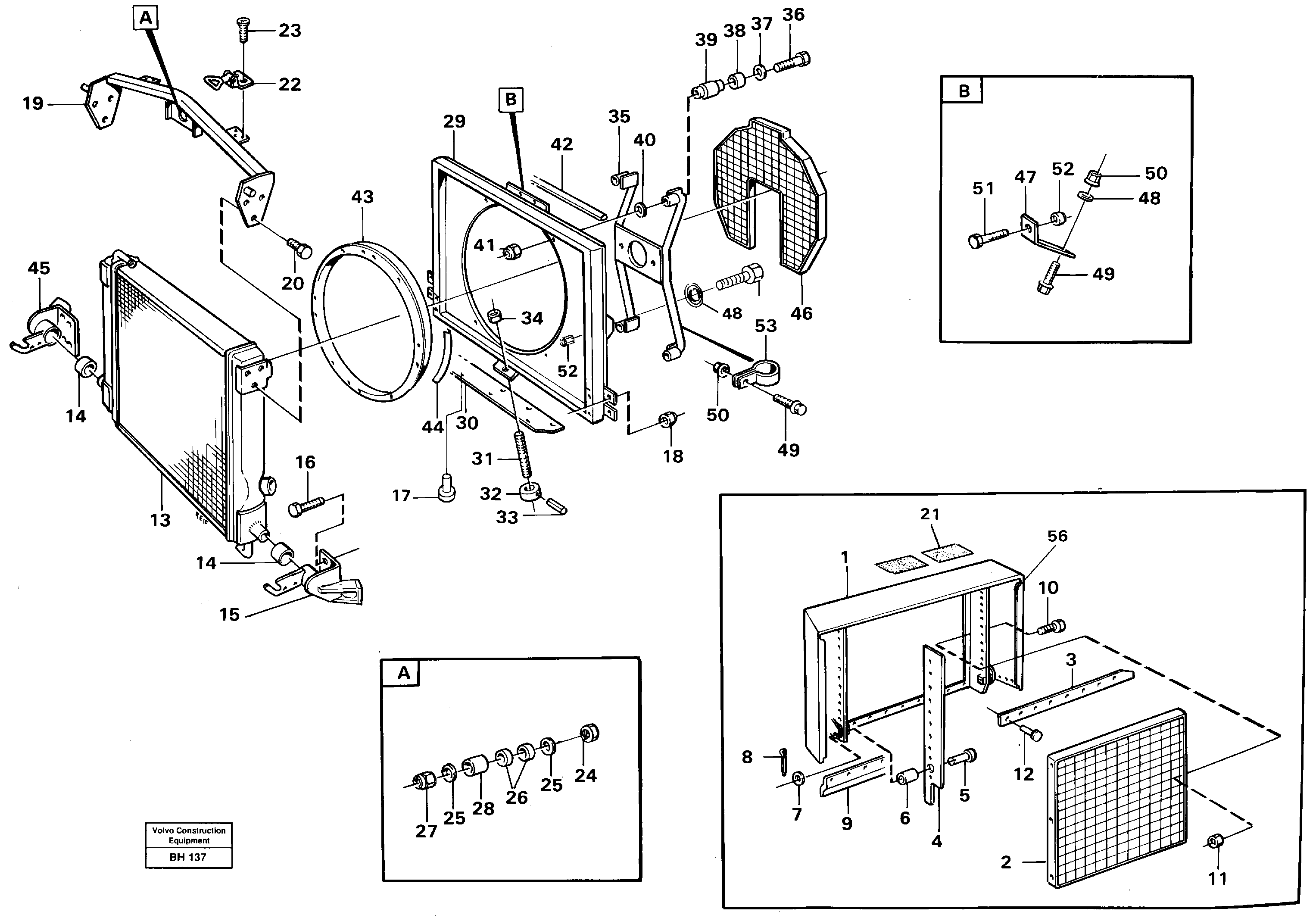 Схема запчастей Volvo A20C - 88172 Radiator, fitting A20C VOLVO BM VOLVO BM A20C SER NO - 3051