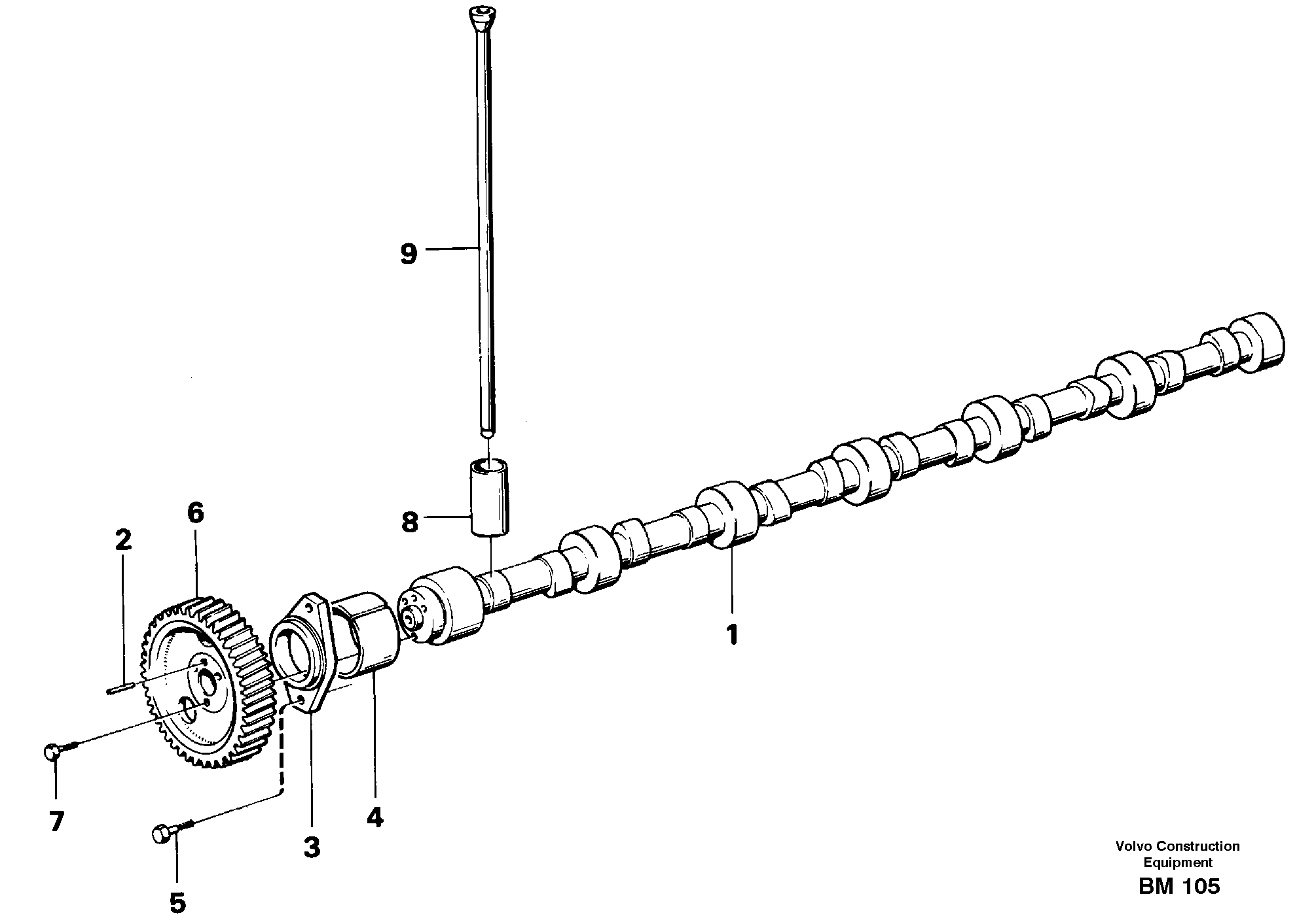 Схема запчастей Volvo A20C - 56400 Распредвал A20C SER NO 3052-