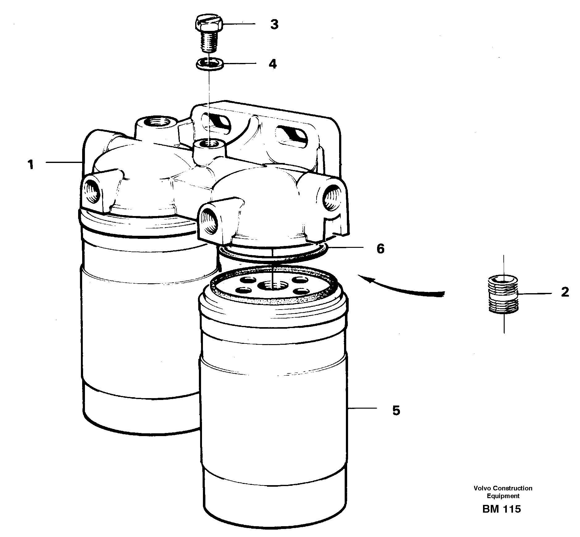 Схема запчастей Volvo A20C - 23811 Фильтр топливный A20C SER NO 3052-