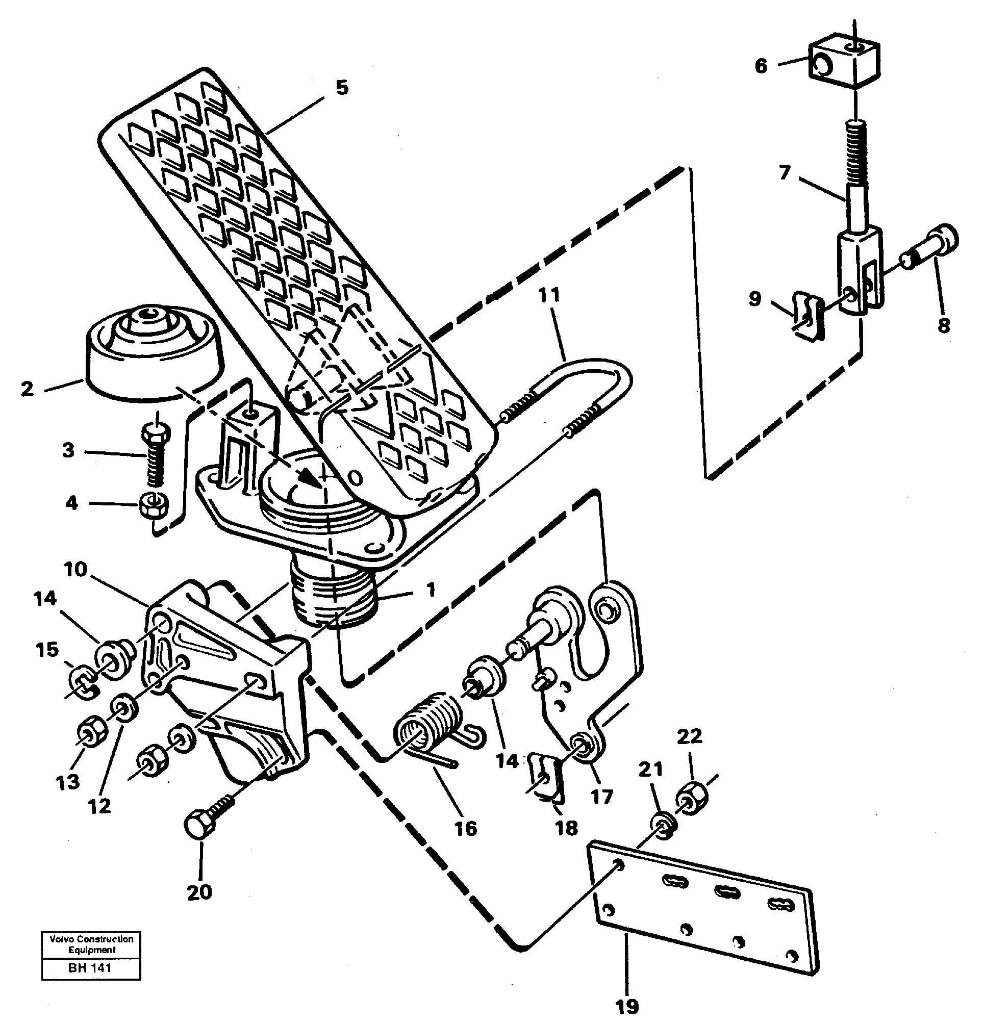 Схема запчастей Volvo A20C - 90346 Pedal A20C VOLVO BM VOLVO BM A20C SER NO - 3051