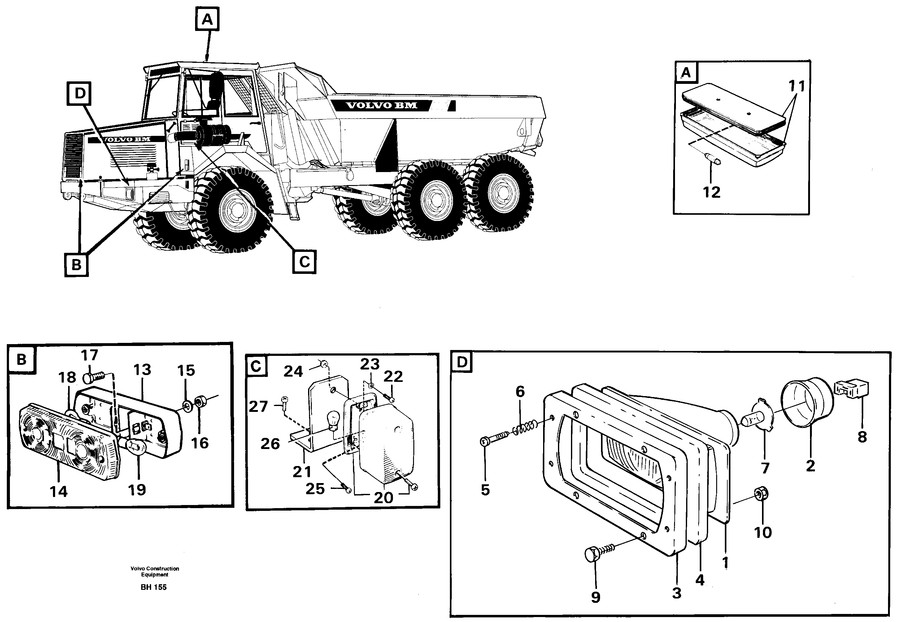 Схема запчастей Volvo A20C - 75541 Front lighting A20C VOLVO BM VOLVO BM A20C SER NO - 3051