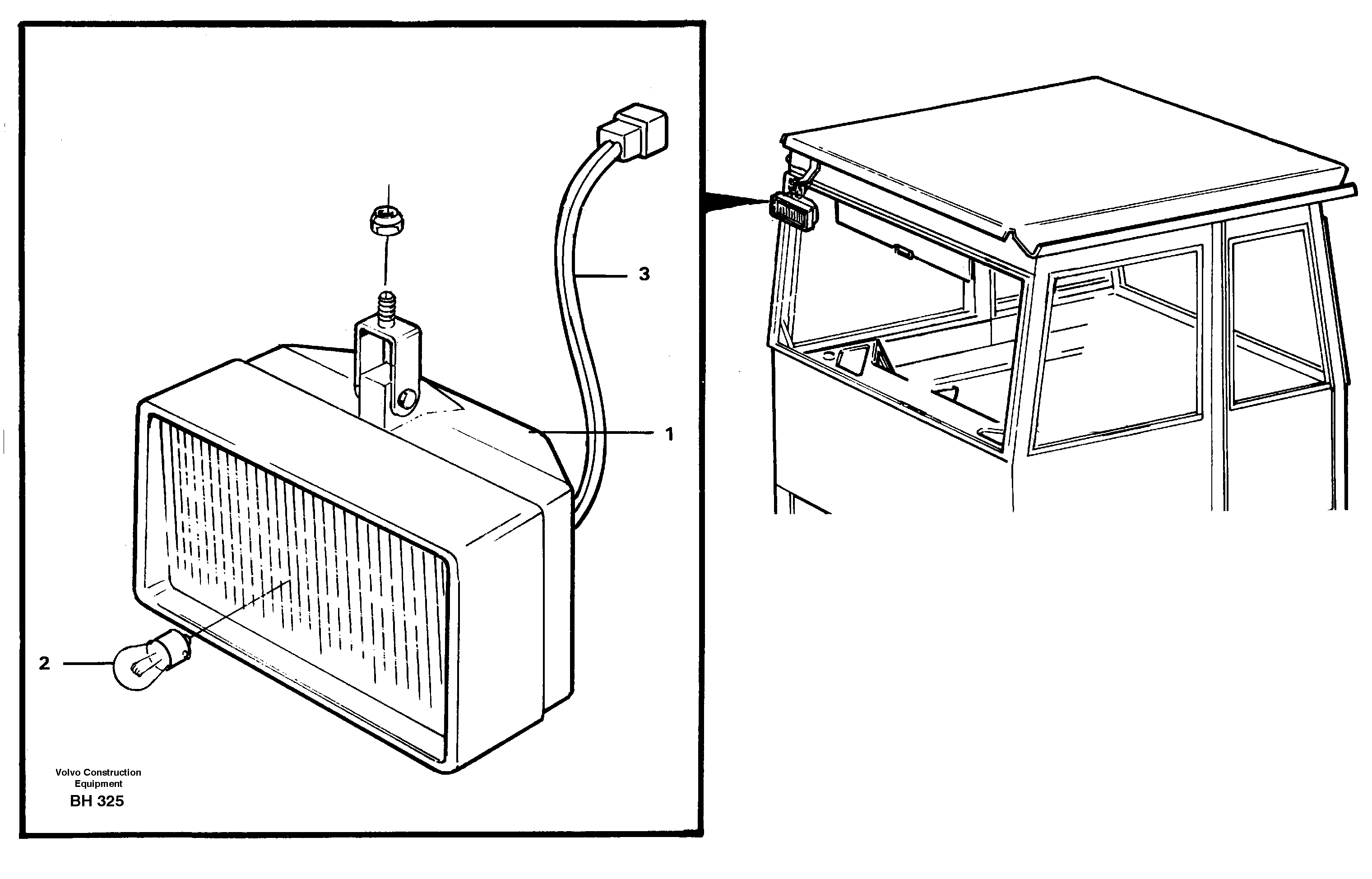 Схема запчастей Volvo A20C - 19534 Work lights A20C VOLVO BM VOLVO BM A20C SER NO - 3051