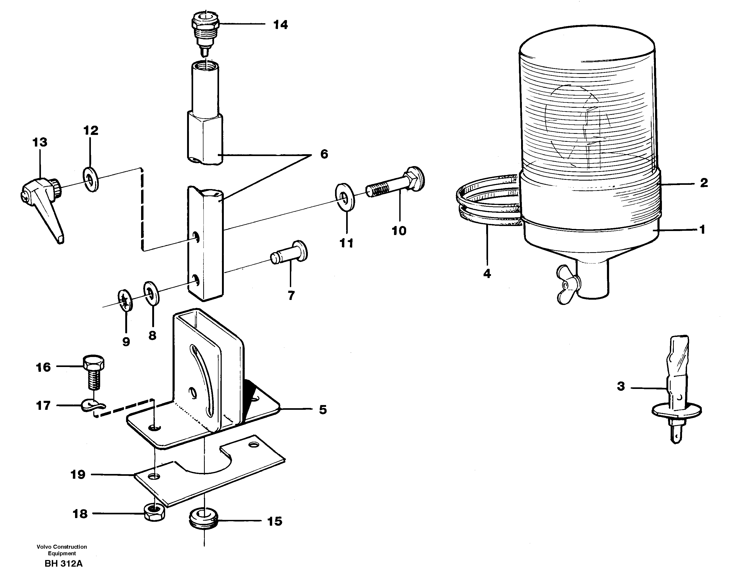 Схема запчастей Volvo A20C - 56753 Rotating beacon A20C VOLVO BM VOLVO BM A20C SER NO - 3051