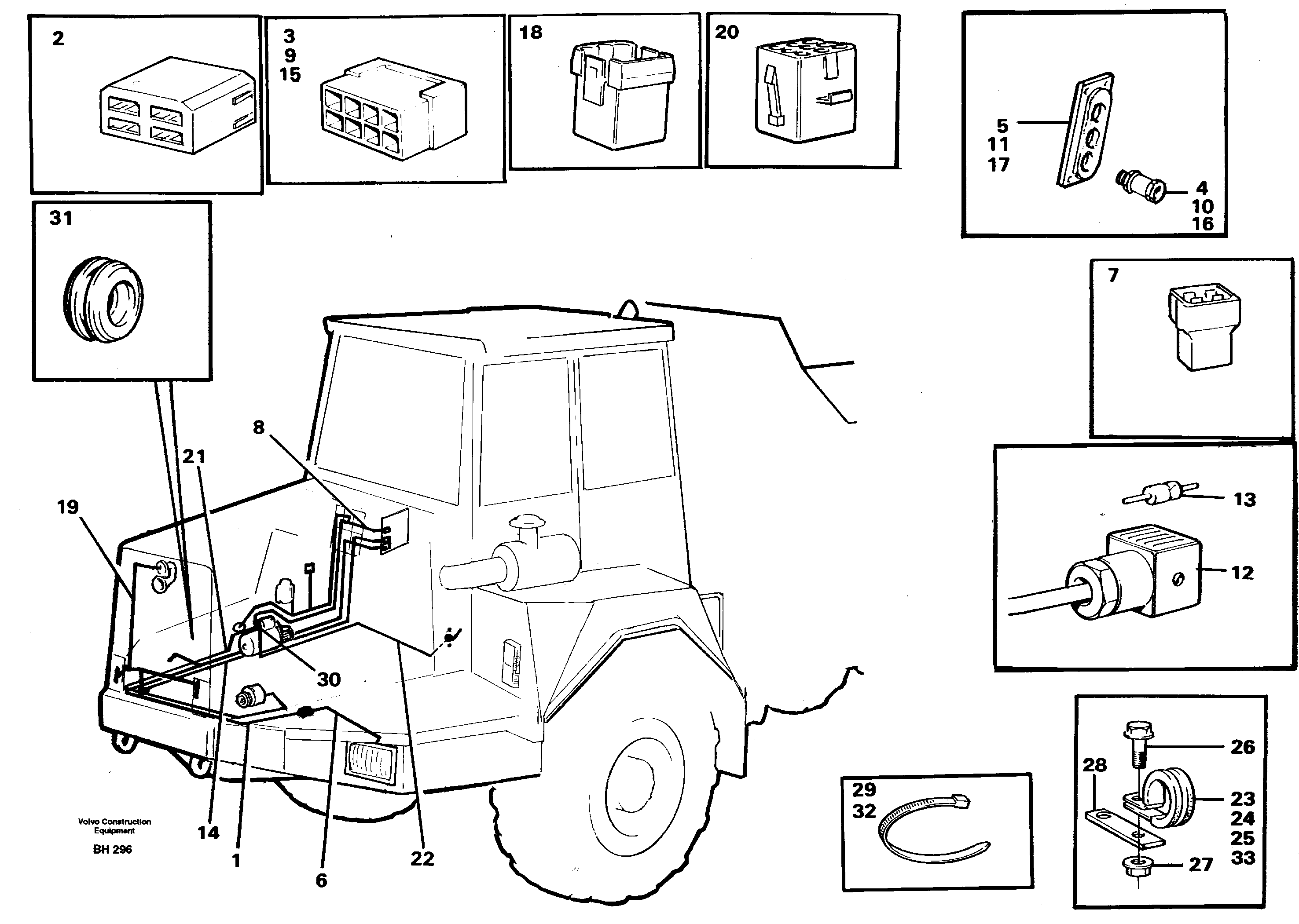 Схема запчастей Volvo A20C - 56470 Cable harnesses, front A20C VOLVO BM VOLVO BM A20C SER NO - 3051