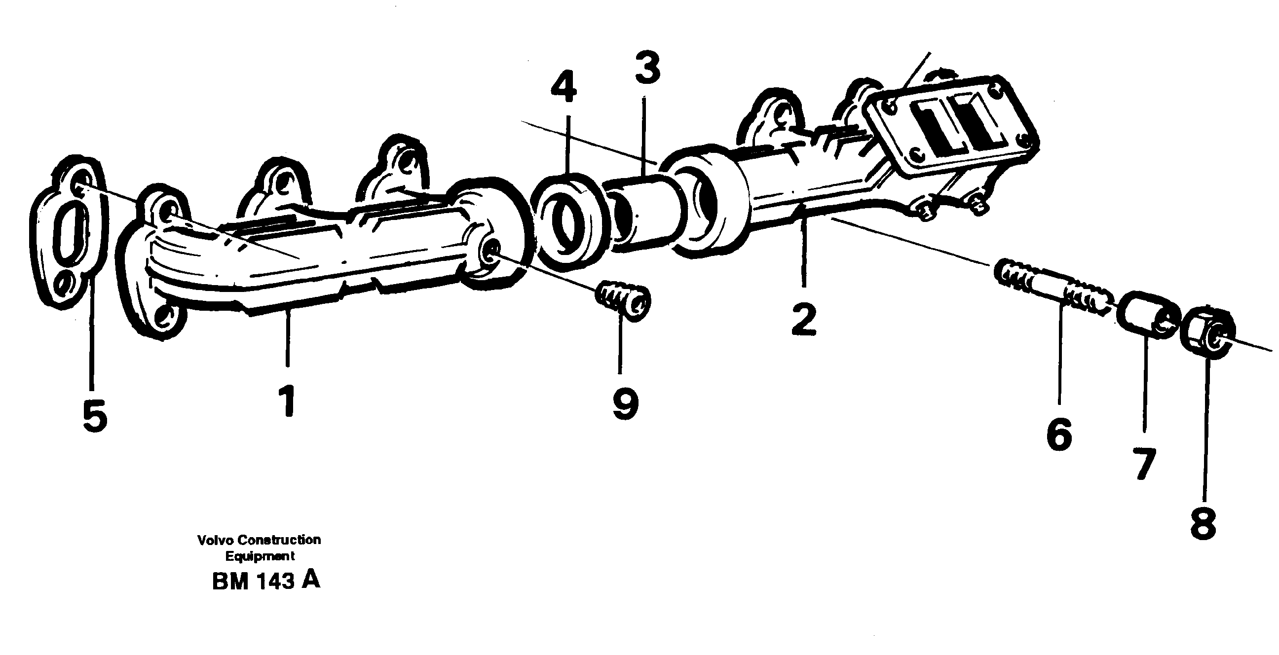 Схема запчастей Volvo A20C - 56403 Коллектор (труба) выпускной A20C SER NO 3052-