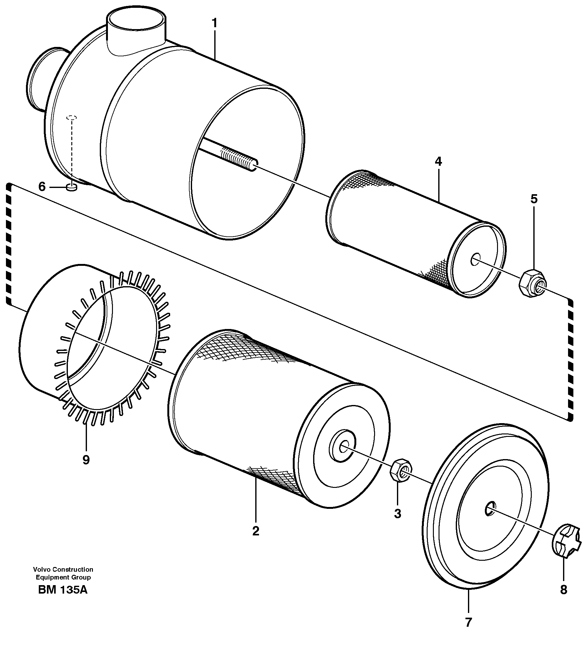 Схема запчастей Volvo A20C - 24342 Air filter A20C SER NO 3052-