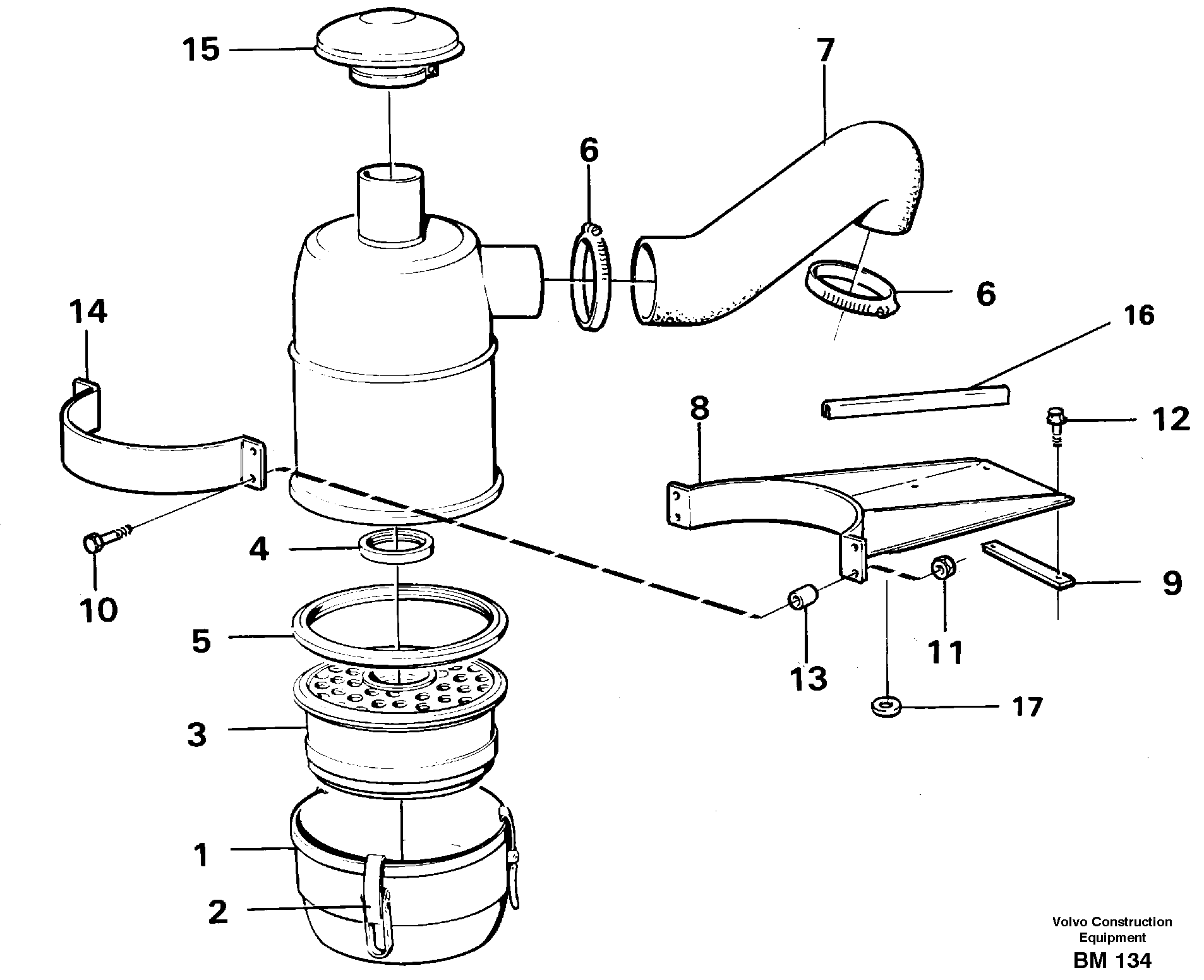 Схема запчастей Volvo A20C - 88512 Фильтр воздушный A20C SER NO 3052-