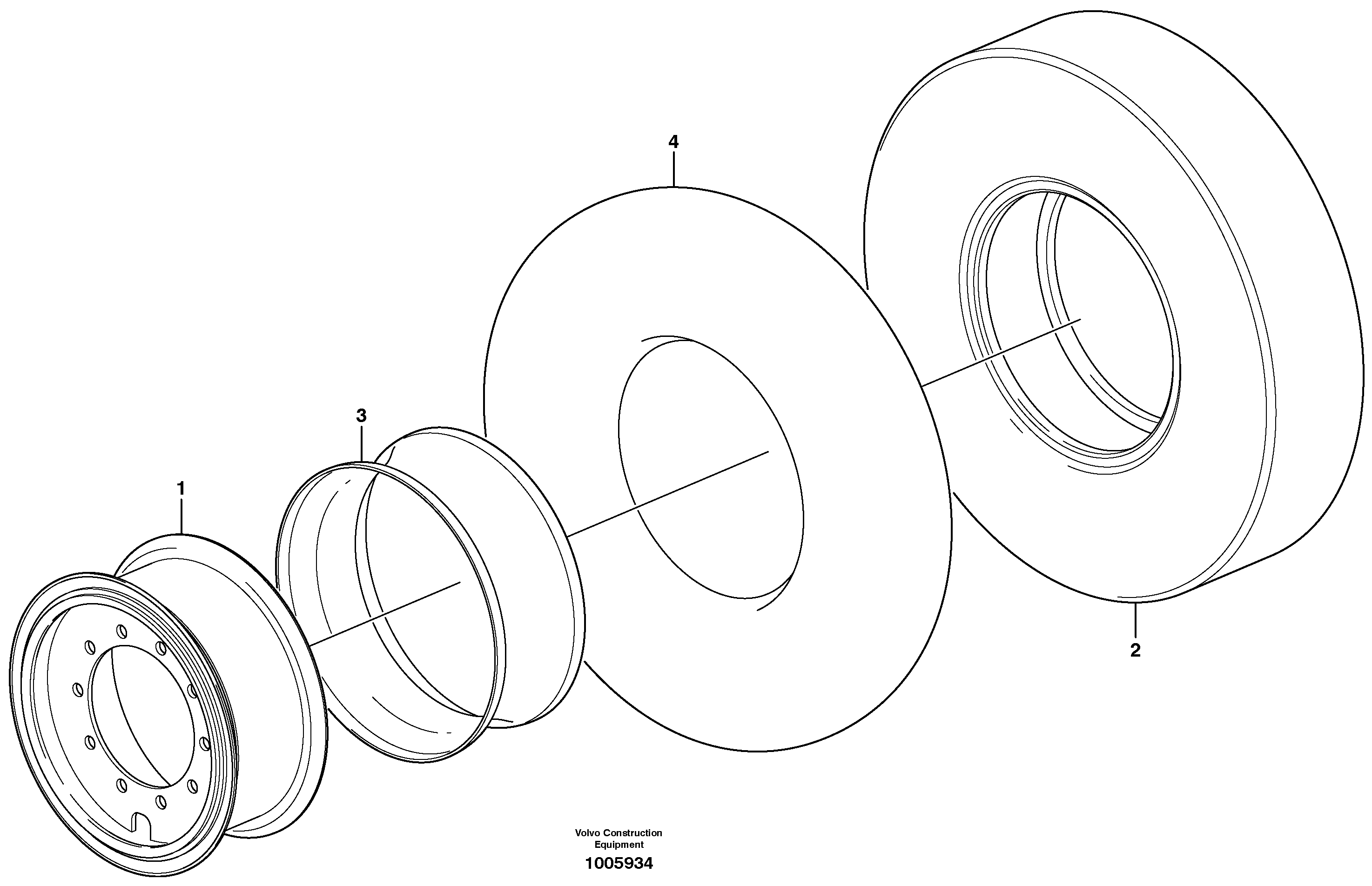 Схема запчастей Volvo A25D - 40890 Wheel A25D S/N -12999, - 61118 USA