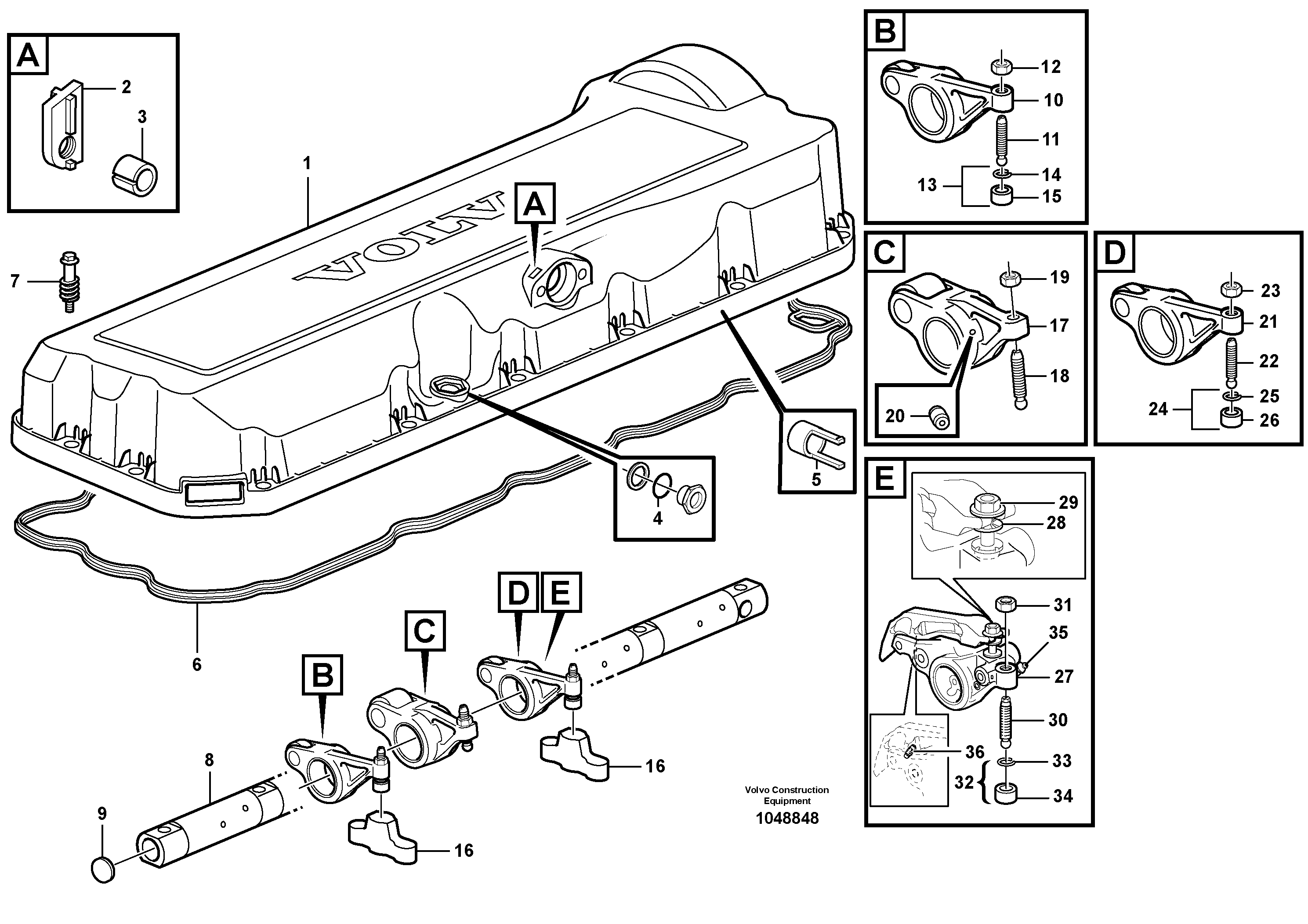 Схема запчастей Volvo A25D - 5578 Valve mechanism A25D S/N 13001 -