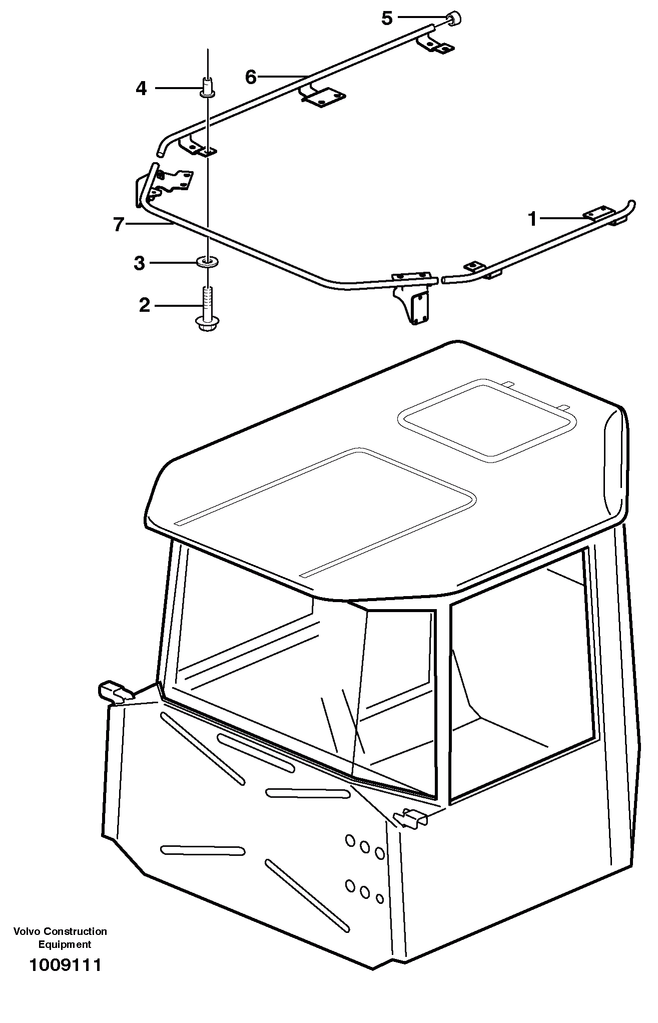 Схема запчастей Volvo A25D - 29425 Roof arch A25D S/N 13001 -