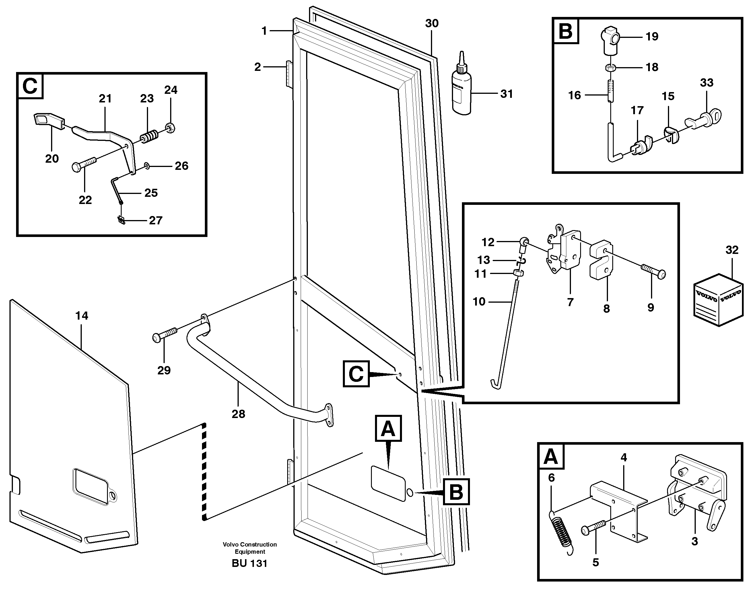 Схема запчастей Volvo A25D - 99258 Door A25D S/N 13001 -
