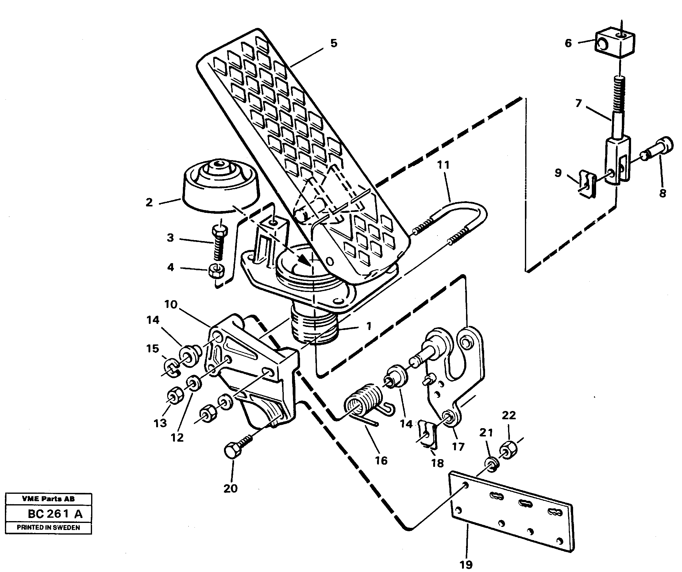 Схема запчастей Volvo A25C - 81817 Pedal A25C VOLVO BM VOLVO BM A25C SER NO - 10256/ - 60911