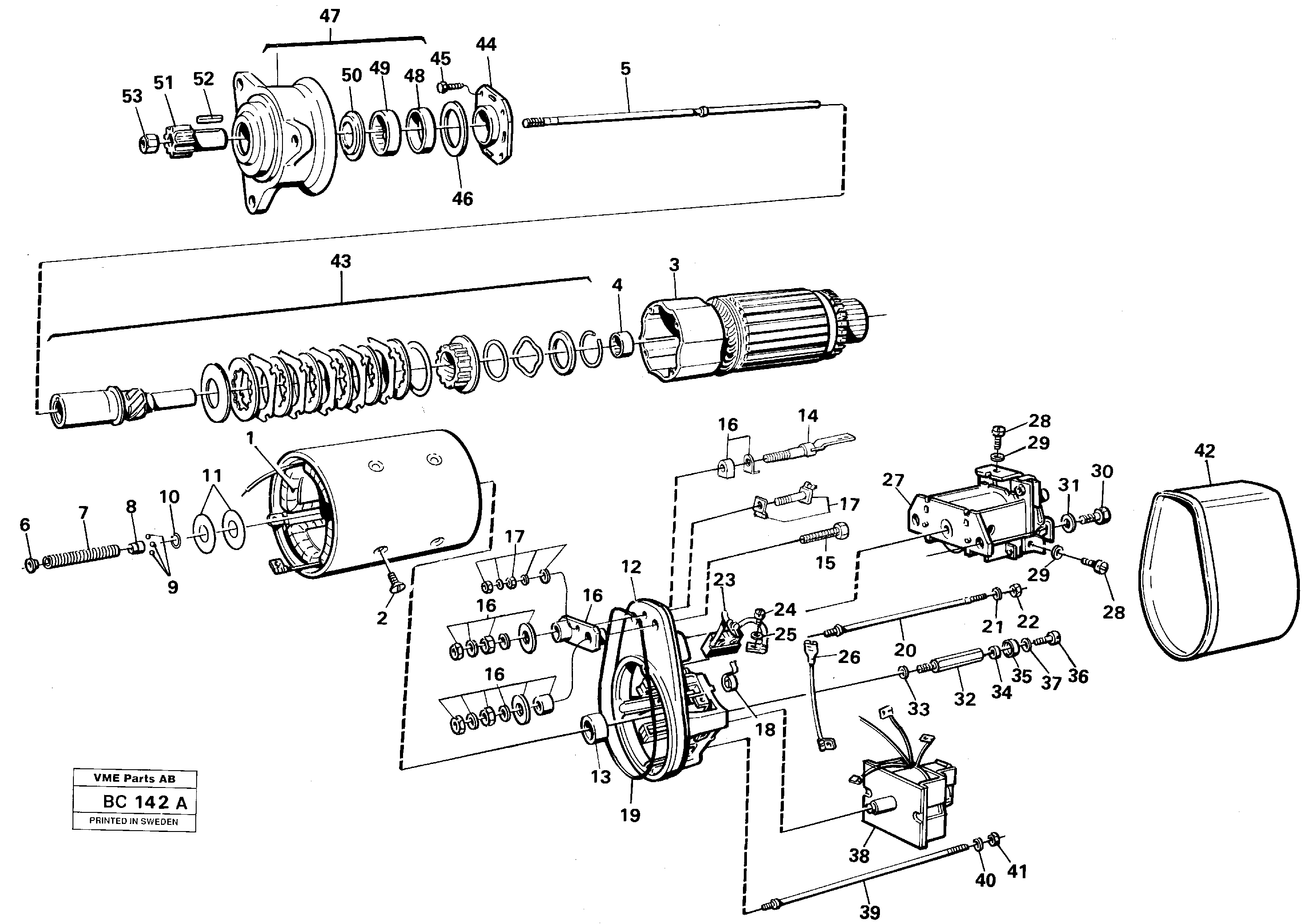 Схема запчастей Volvo A25C - 13589 Starter motor A25C VOLVO BM VOLVO BM A25C SER NO - 10256/ - 60911
