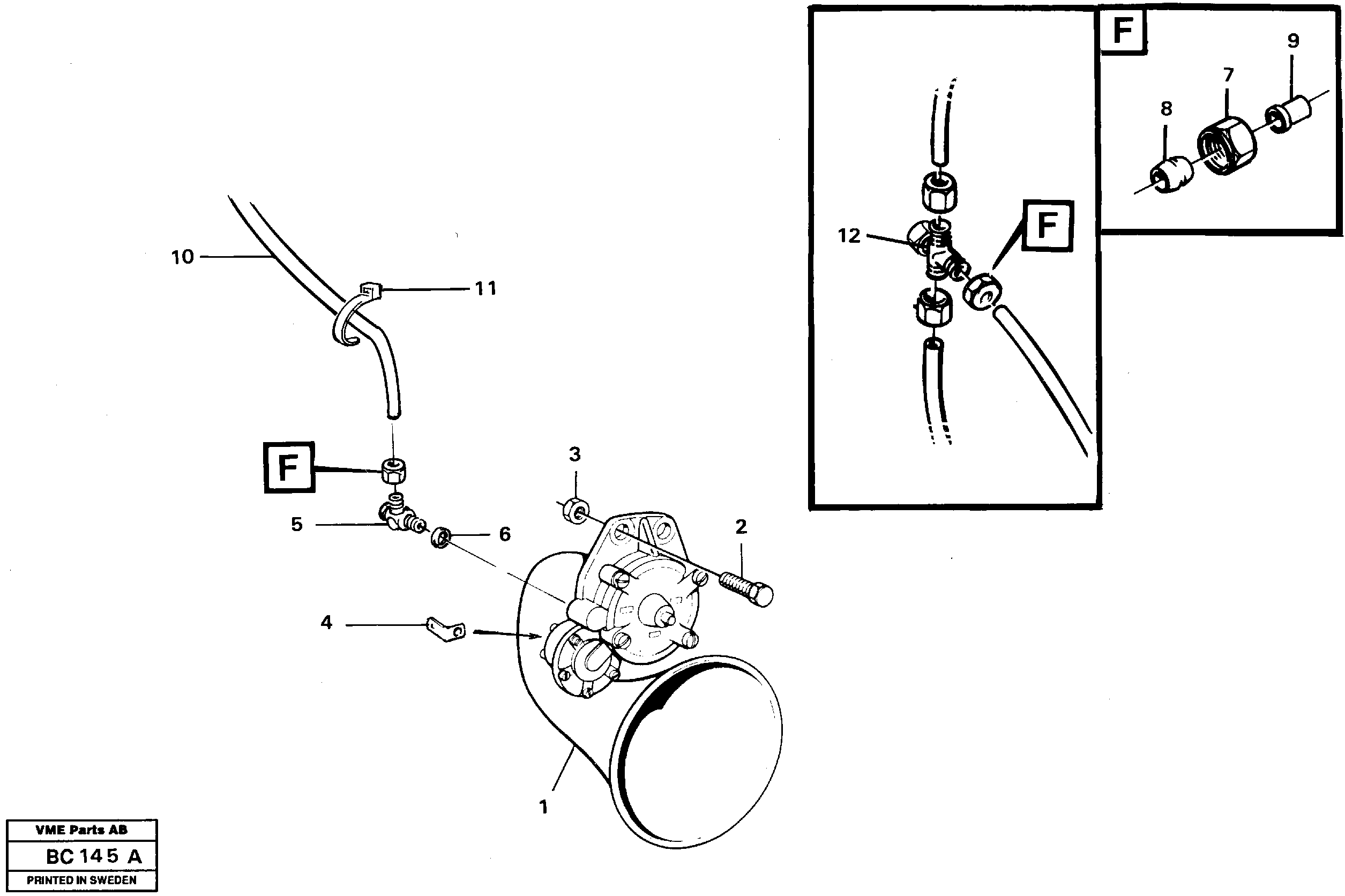 Схема запчастей Volvo A25C - 89998 Compressor horn A25C VOLVO BM VOLVO BM A25C SER NO - 10256/ - 60911